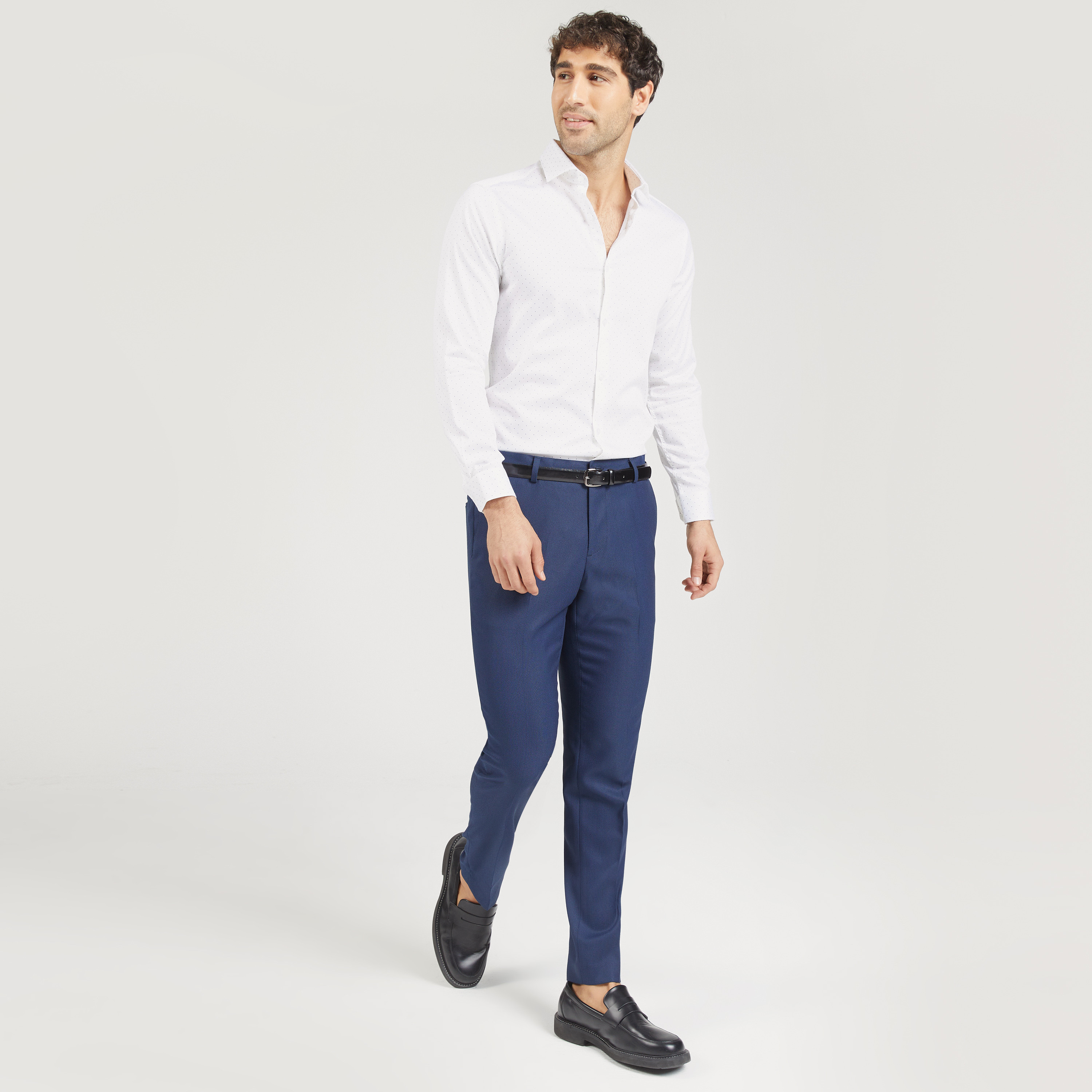 Textured Full Length Trousers with Pockets and Belt-men-clothing-trousersandchinos-trousers-image-6