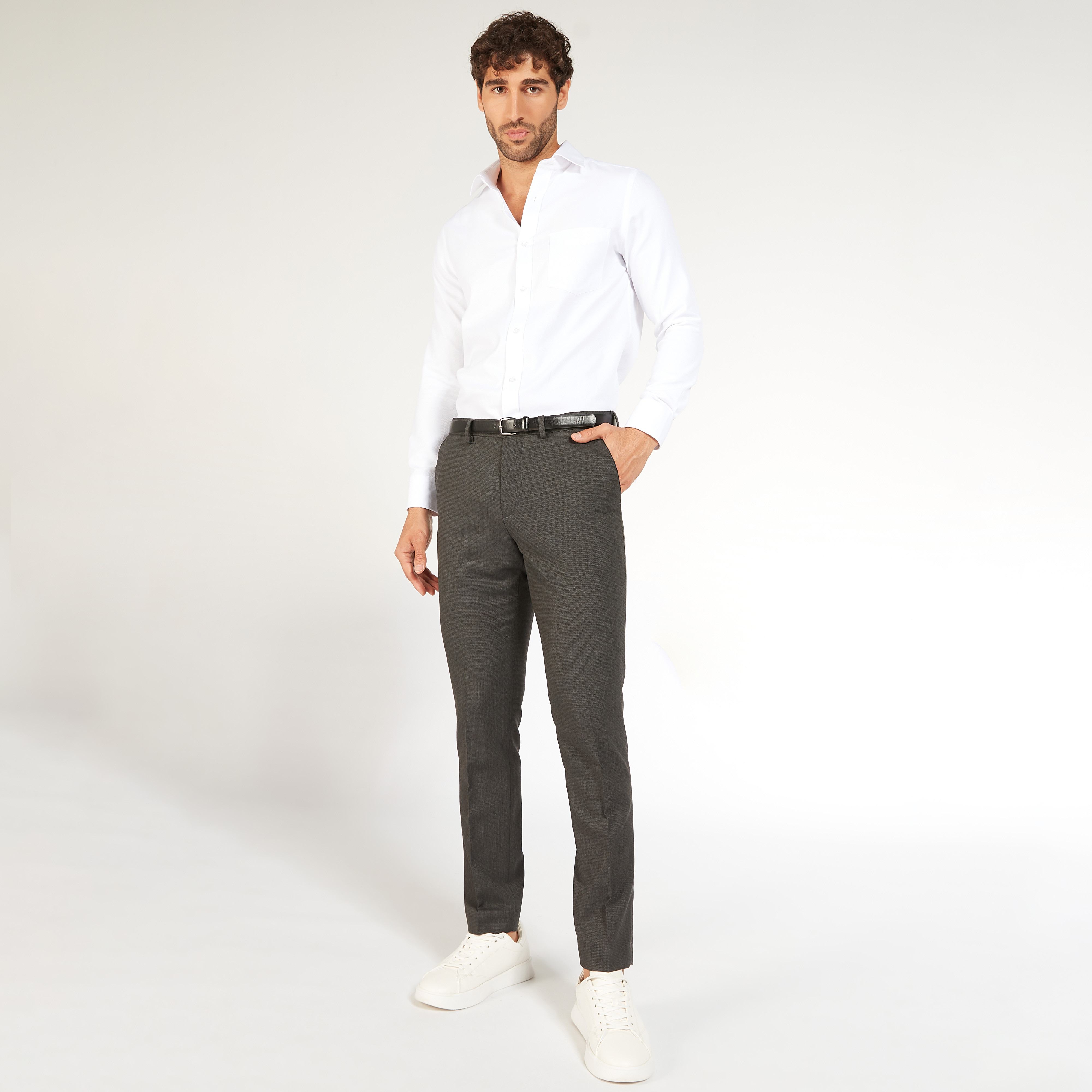Textured Full Length Trousers with Pockets and Belt-men-clothing-trousersandchinos-trousers-image-13