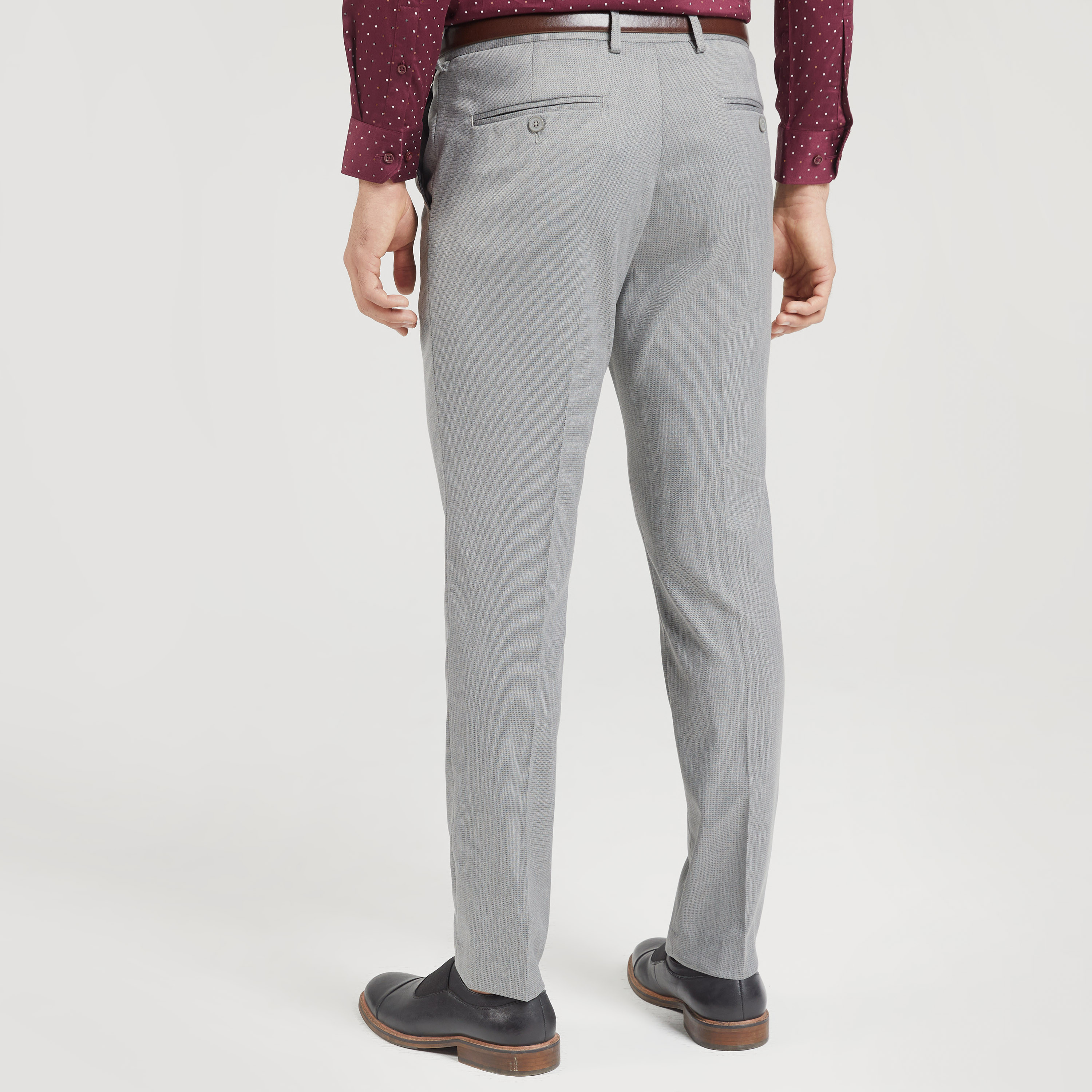 Textured Full Length Trousers with Pockets and Belt-men-clothing-trousersandchinos-trousers-image-12