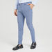 Textured Slim Fit Trousers with Button Closure and Pockets-Pants-thumbnail-0