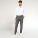 Textured Slim Fit Trousers with Button Closure and Pockets-Pants-thumbnailMobile-1