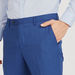 Solid Slim Fit Flexi Waist Trousers with Pockets-Pants-thumbnailMobile-2