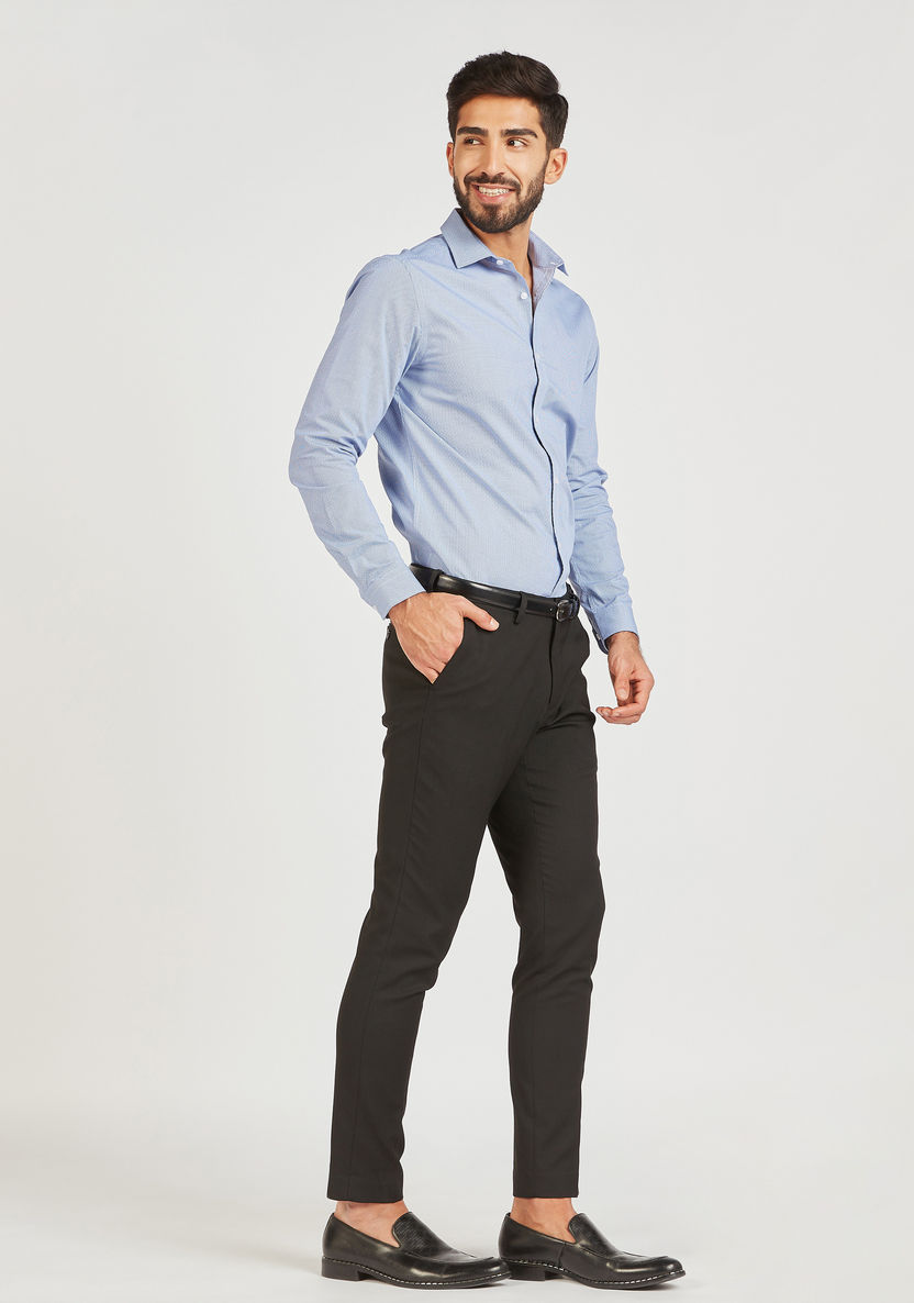 Textured Shirt with Long Sleeves and Button Closure-Shirts-image-1