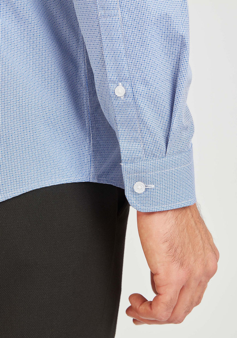 Textured Shirt with Long Sleeves and Button Closure-Shirts-image-2