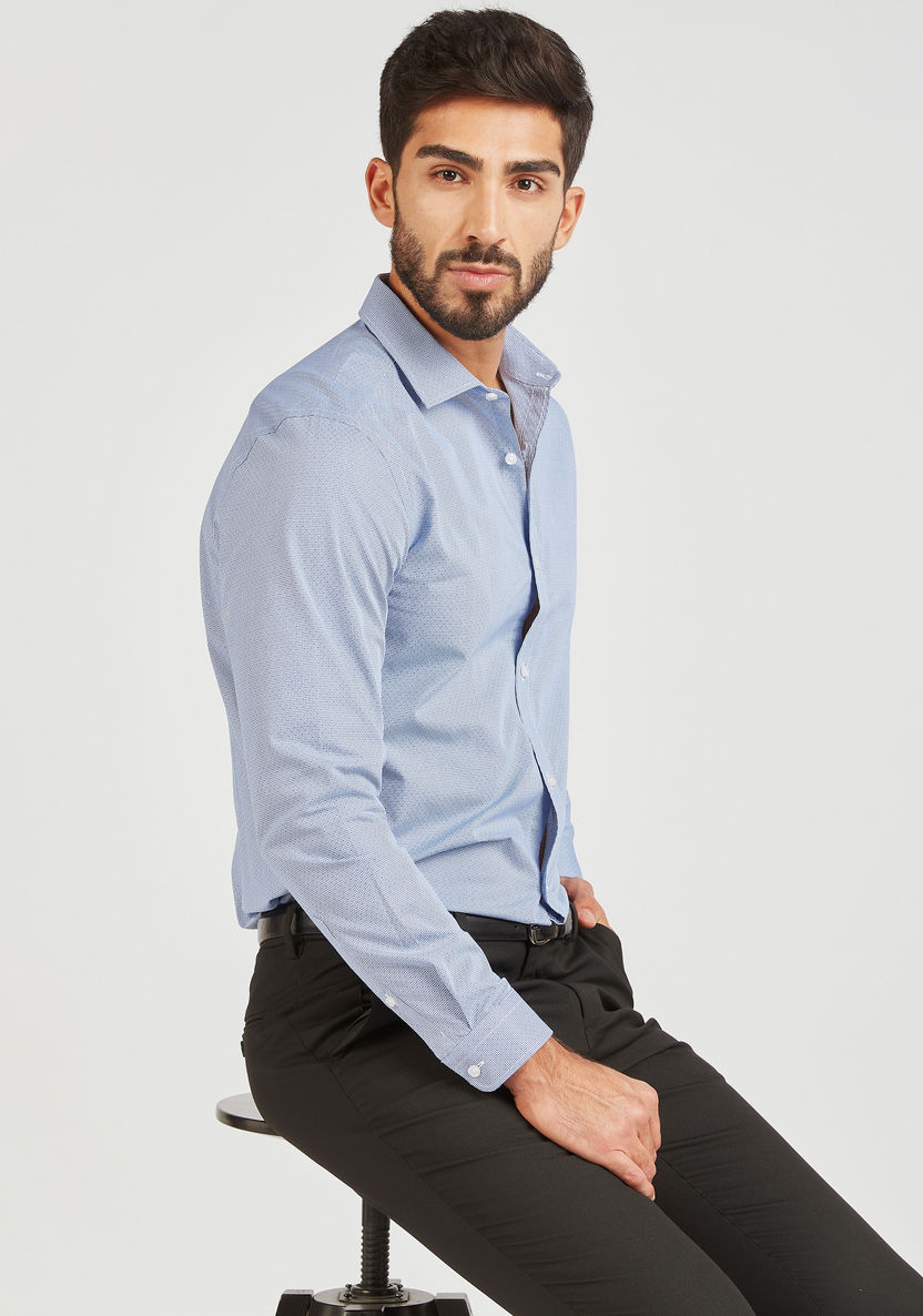 Textured Shirt with Long Sleeves and Button Closure-Shirts-image-4