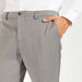 Solid Slim Fit Trousers with Button Closure and Pockets-Pants-thumbnail-2
