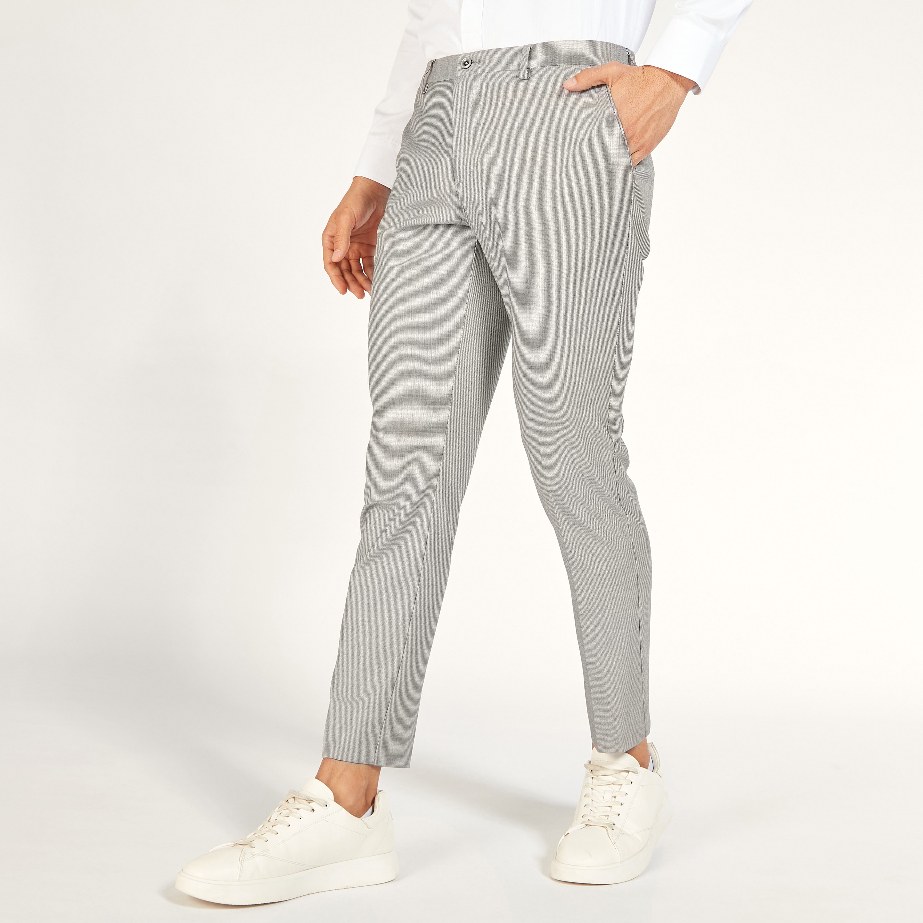 Textured Formal Trousers with Button Closure and Pockets-men-clothing-bottoms-trousersandchinos-trousers-image-1