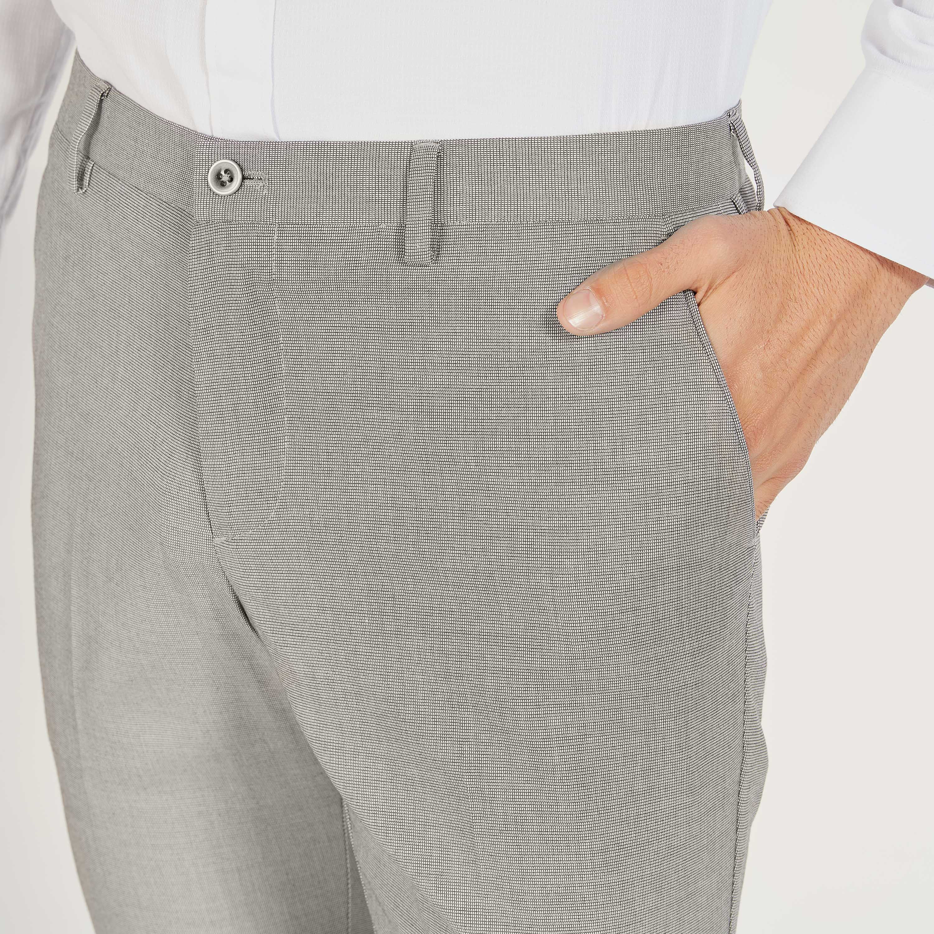 Textured Formal Trousers with Button Closure and Pockets-men-clothing-bottoms-trousersandchinos-trousers-image-3