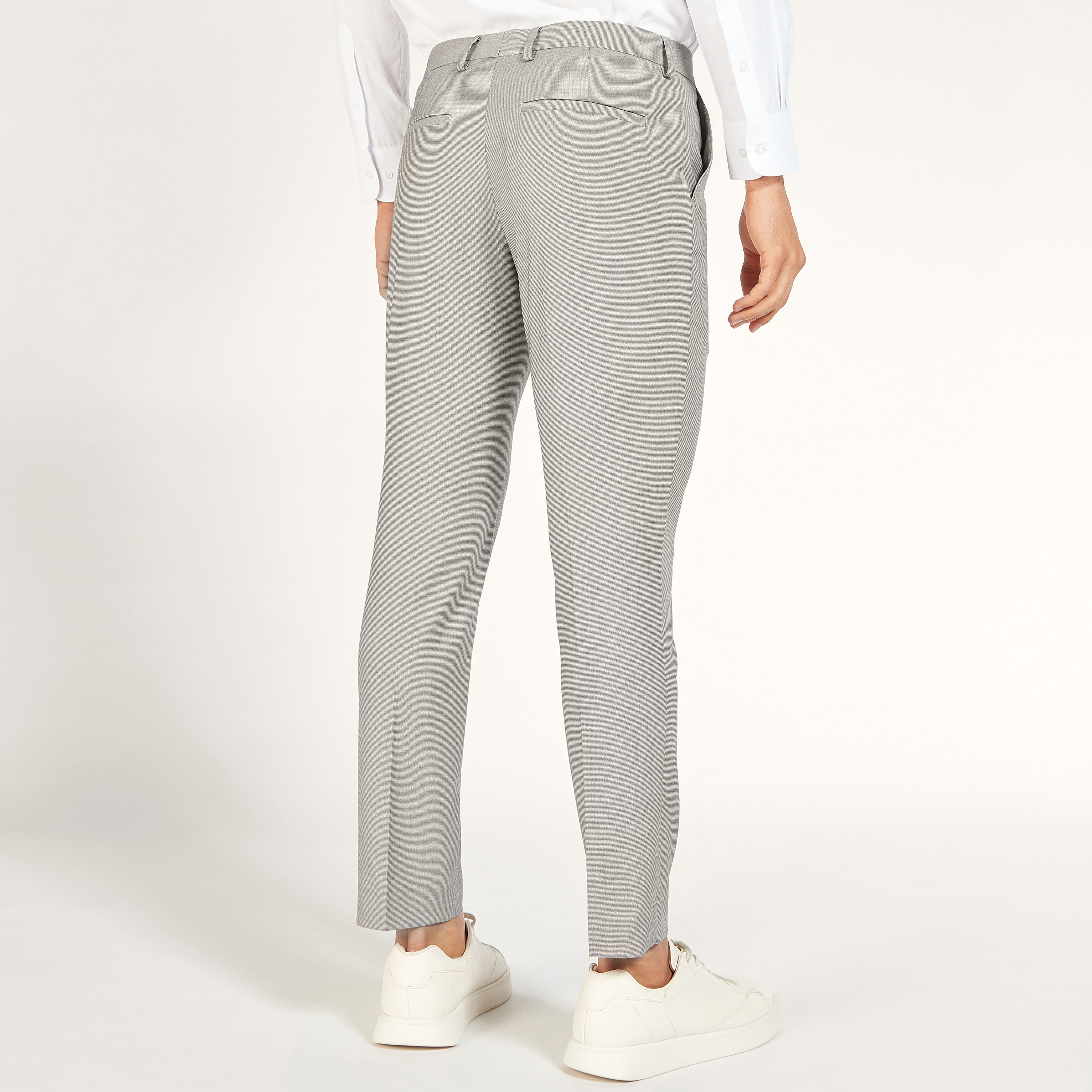 Textured Formal Trousers with Button Closure and Pockets-men-clothing-bottoms-trousersandchinos-trousers-image-4