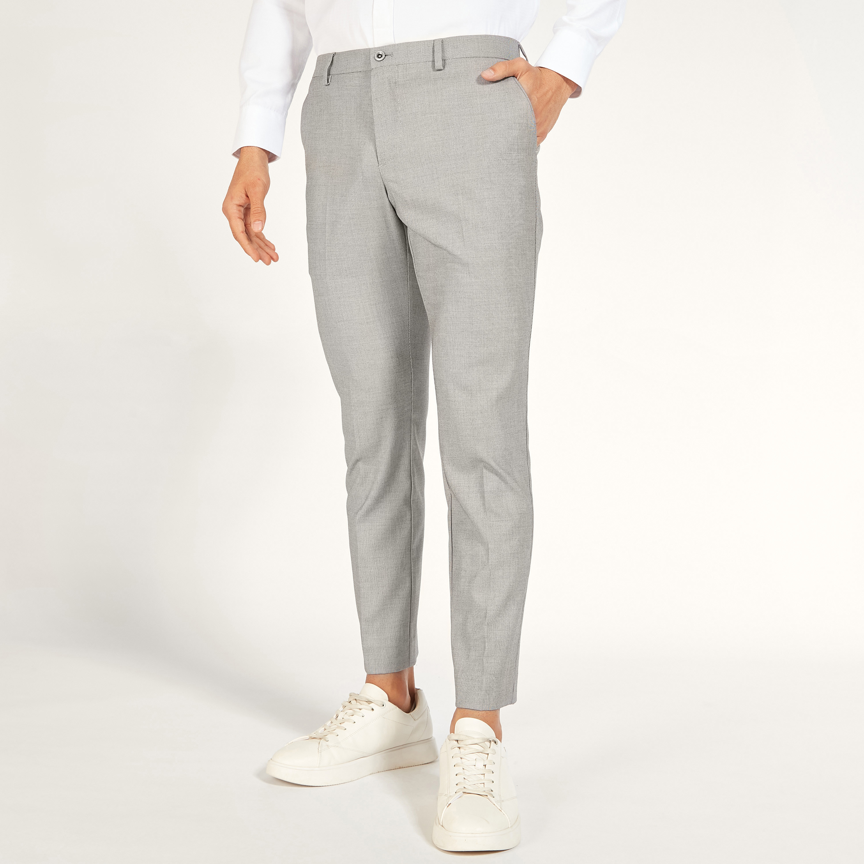 Textured Formal Trousers with Button Closure and Pockets-men-clothing-bottoms-trousersandchinos-trousers-image-5