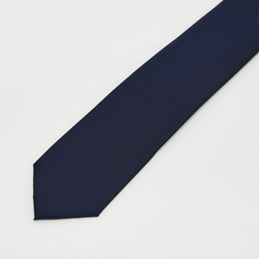 Solid Necktie with Keeper Loop-Ties & Pocket Squares-image-1