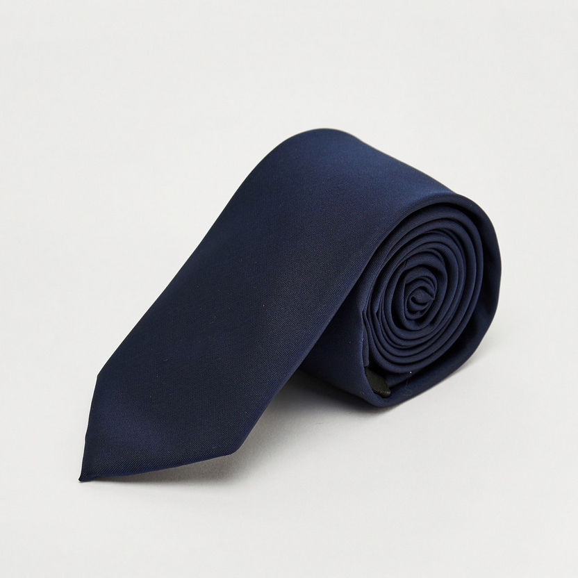 Solid Necktie with Keeper Loop-Ties & Pocket Squares-image-3