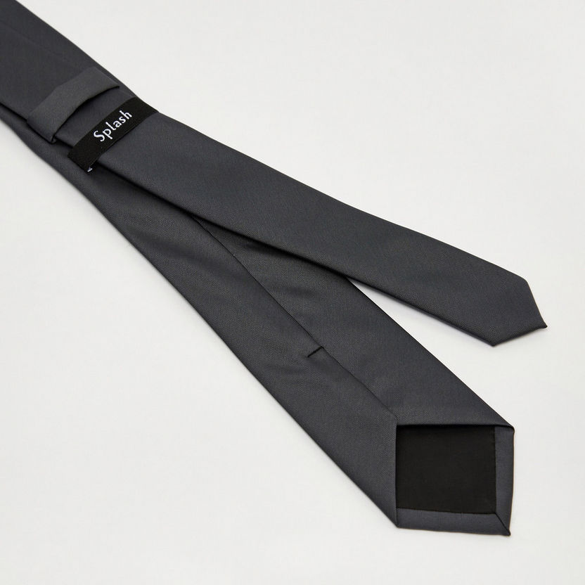Solid Necktie with Keeper Loop-Ties & Pocket Squares-image-2