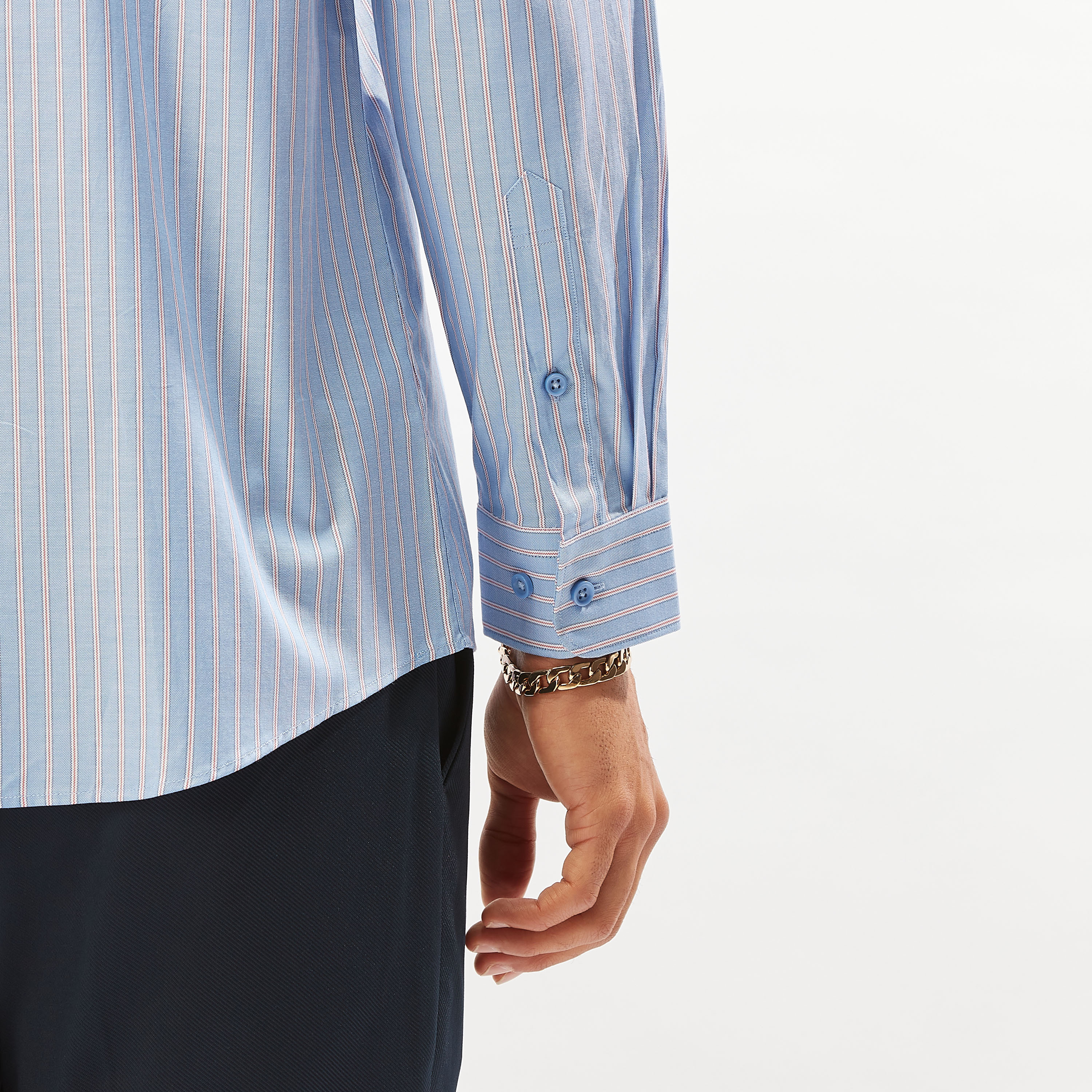 قميص رسمي مخطط بقصة عادية وأكمام طويلة وجيب-men-clothing-shirts-image-4