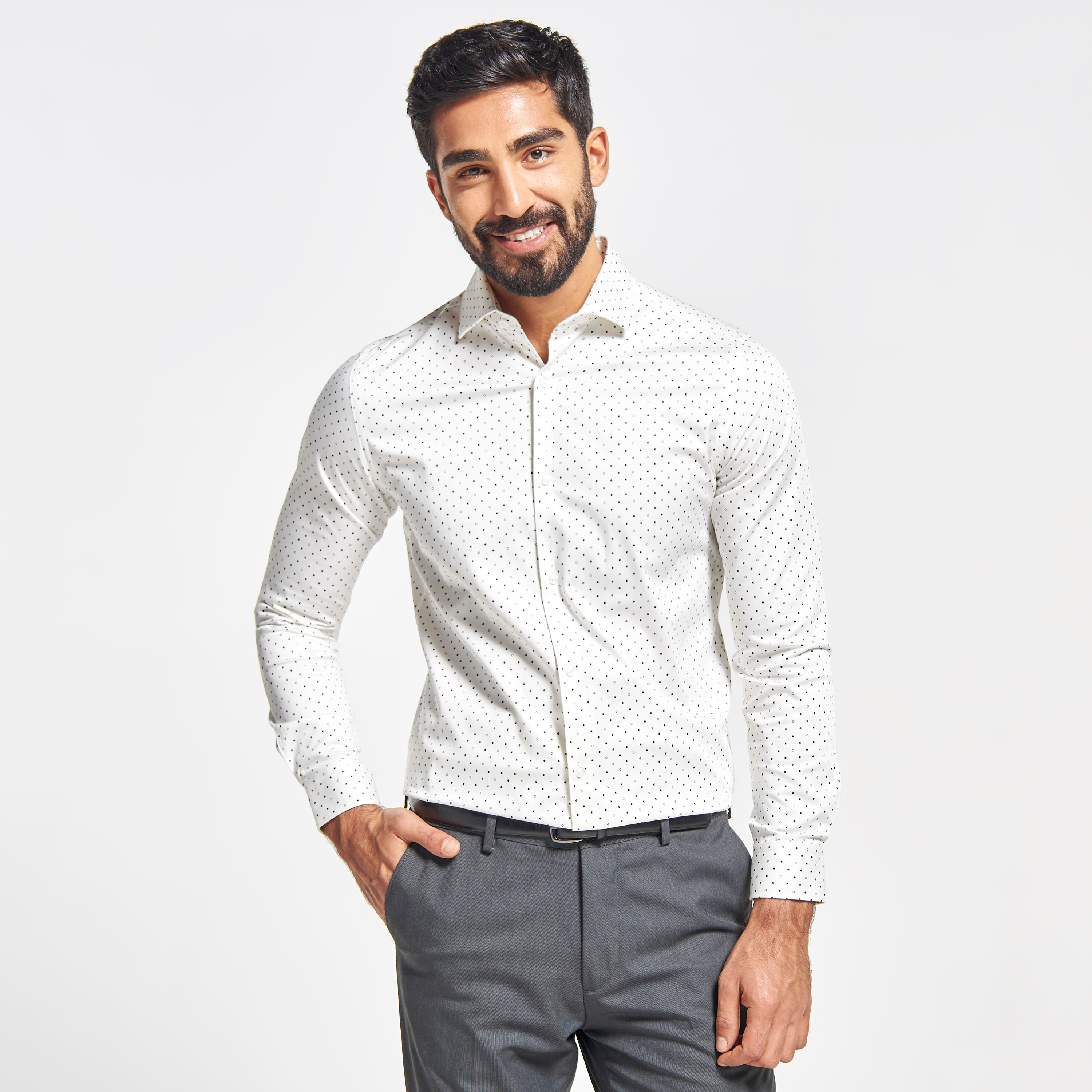 Mens white shirt store slim fit