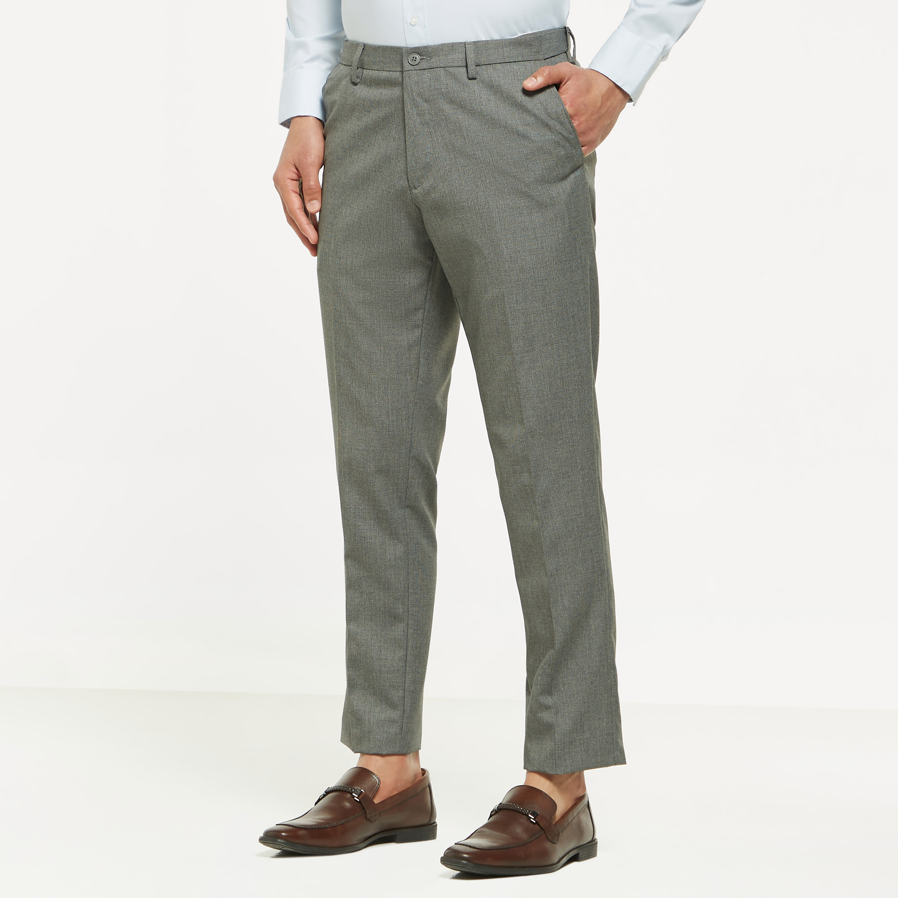 Buy Men Grey Regular Fit Trouser Online in India - Monte Carlo