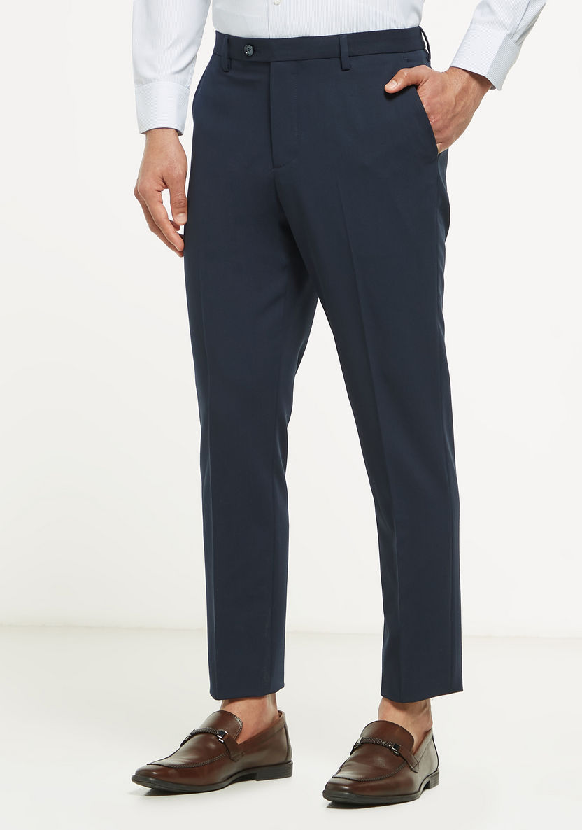 Buy Men's Solid Regular Fit Trousers with Pockets Online | Centrepoint KSA