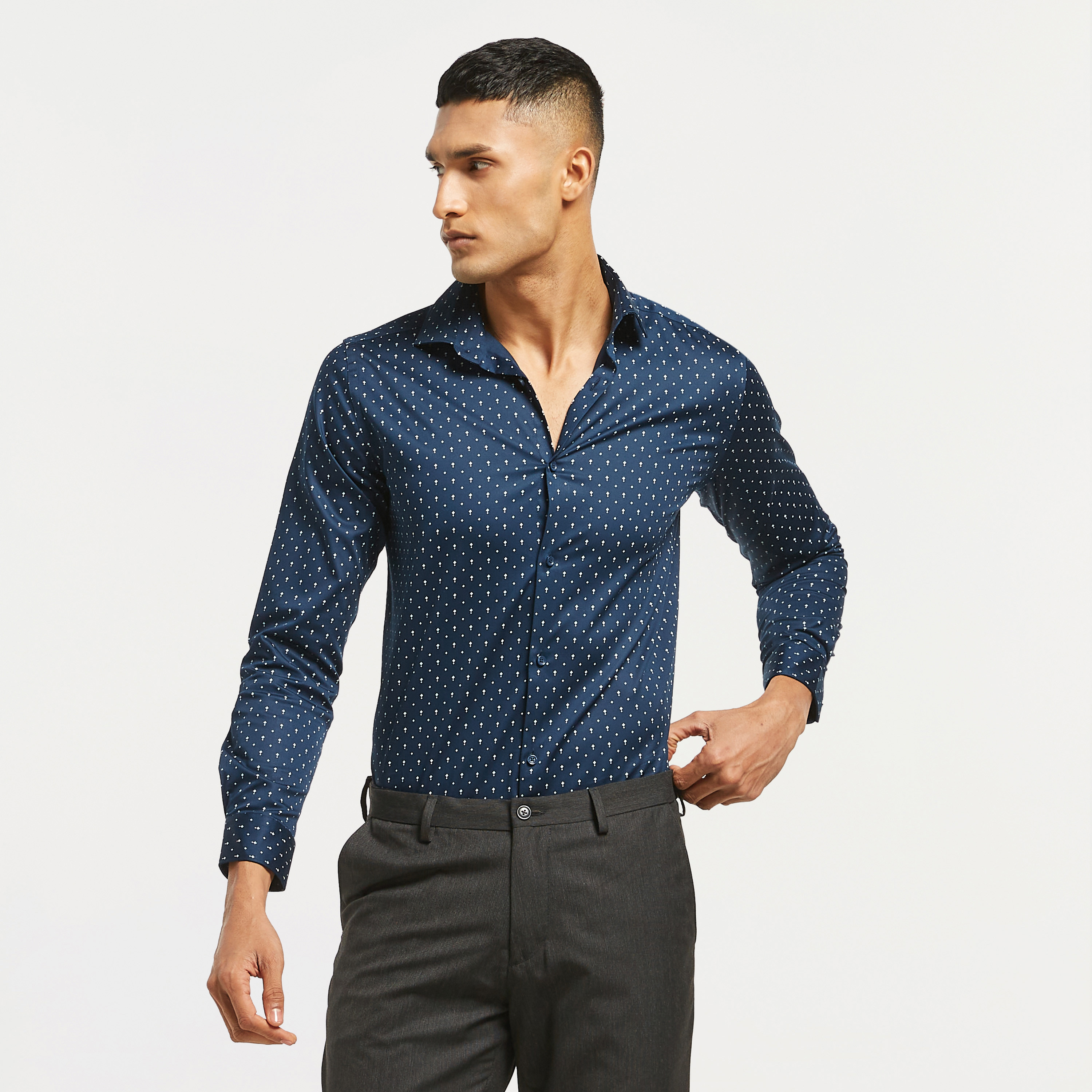 Printed slim sales fit shirts