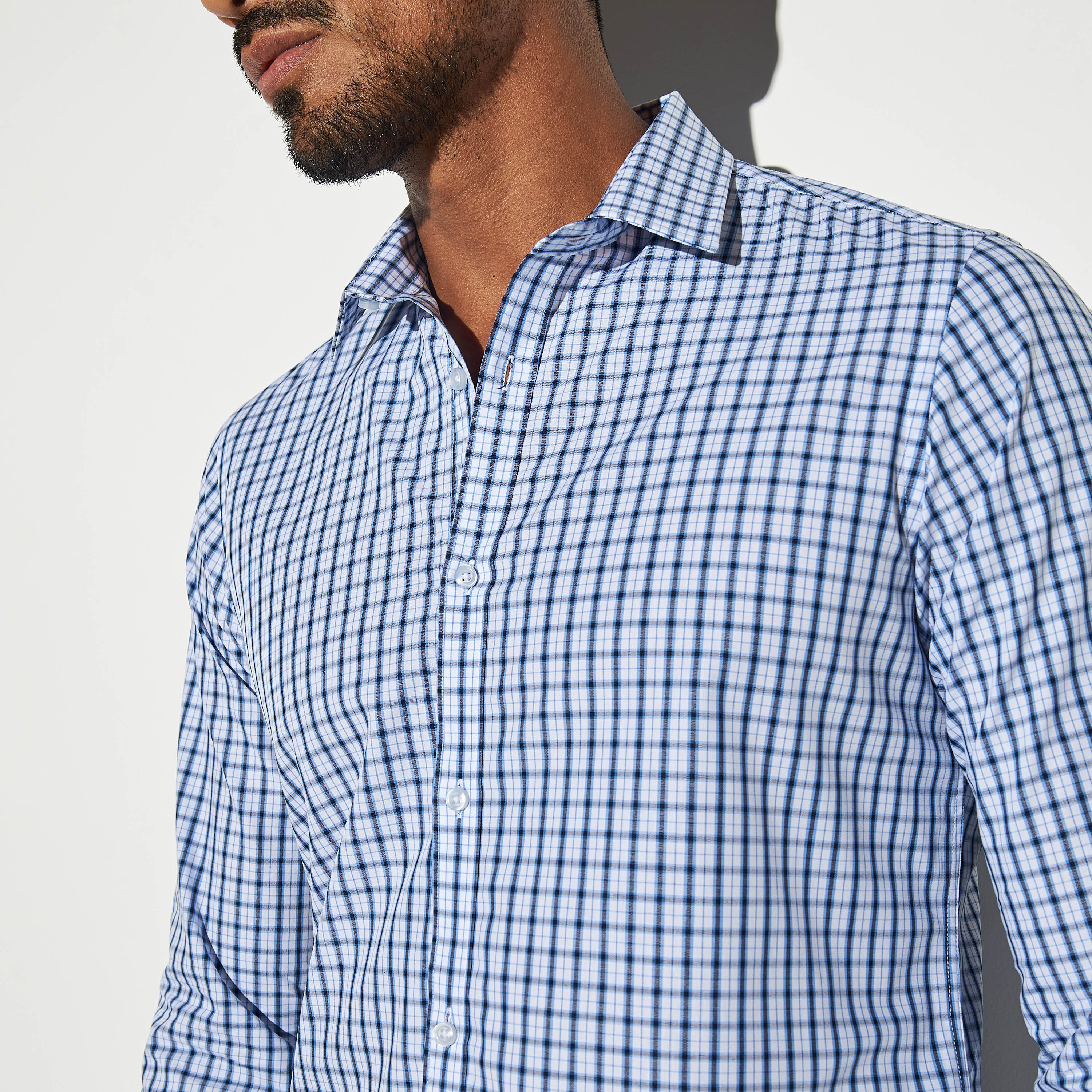 Longline check shirt mens best sale