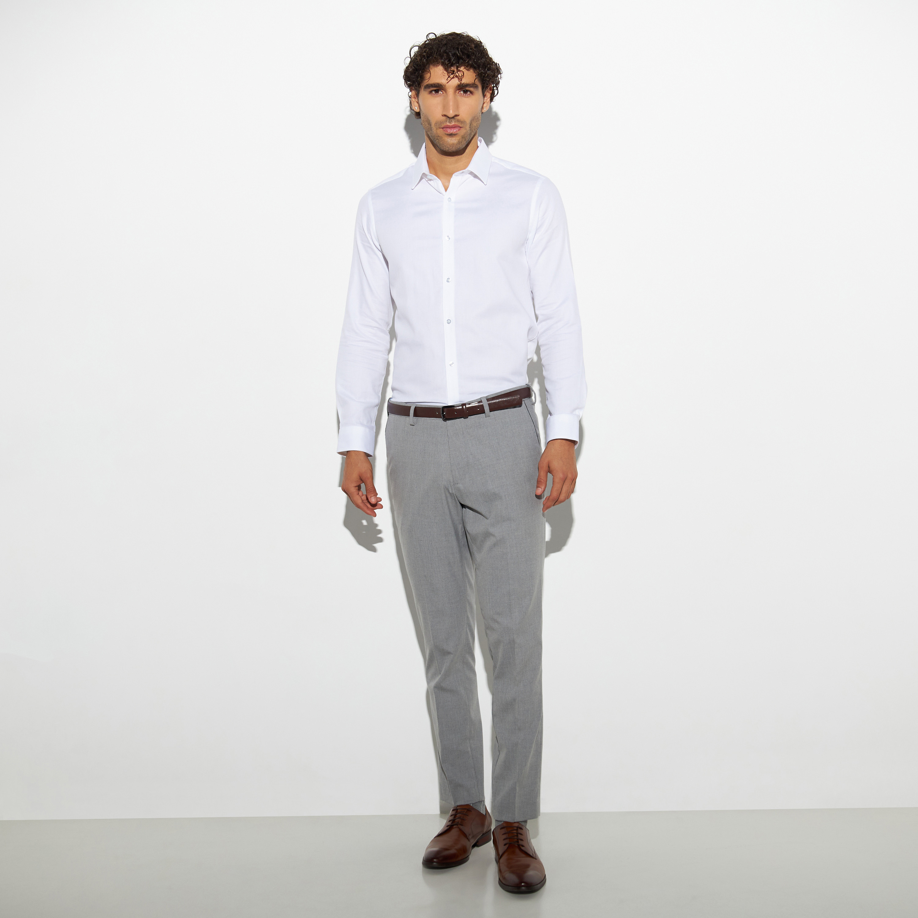 Solid Twill Shirt with Long Sleeves-men-clothing-shirts-image-2