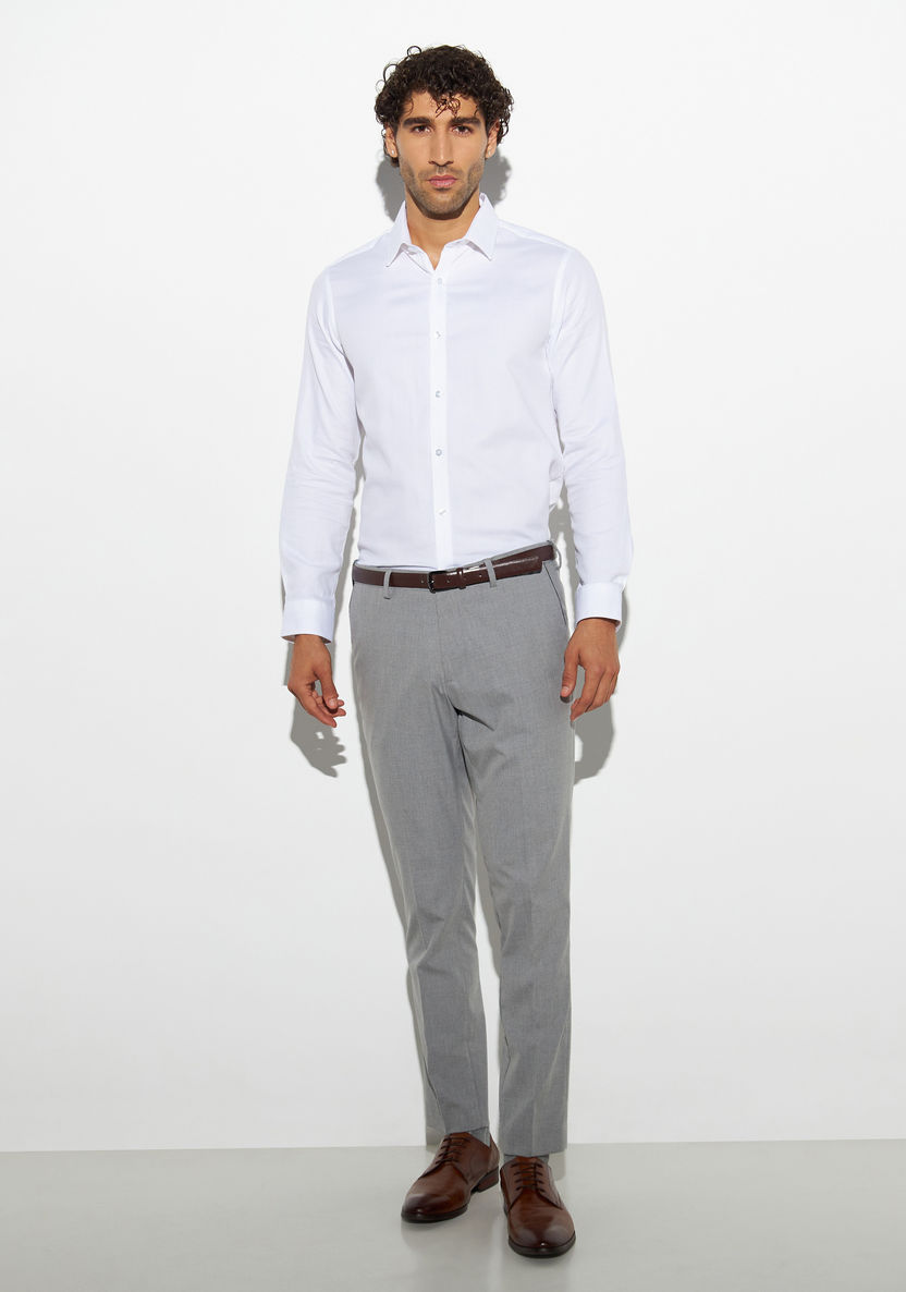 Buy Men's Solid Twill Shirt with Long Sleeves Online | Centrepoint KSA