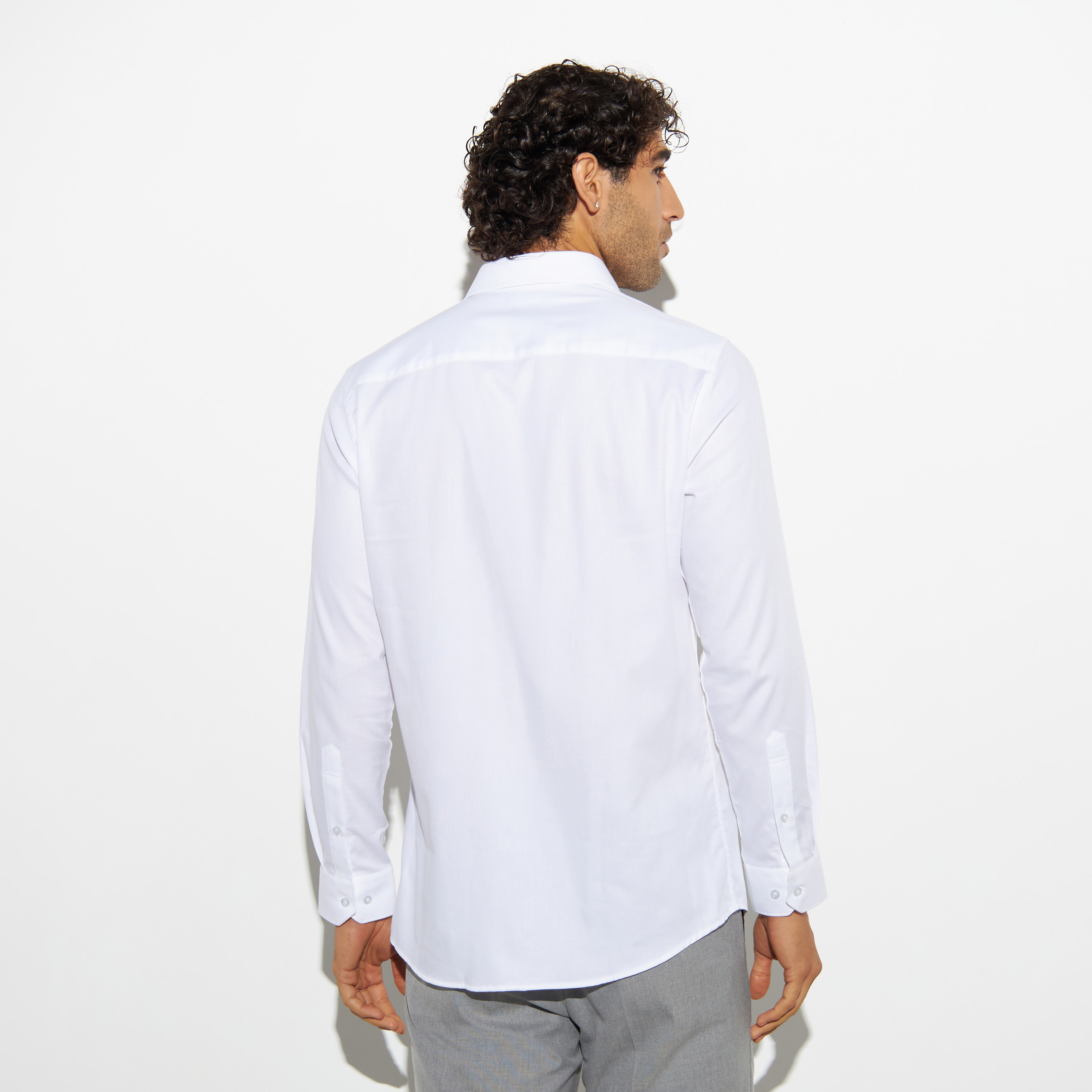 Solid Twill Shirt with Long Sleeves-men-clothing-shirts-image-3