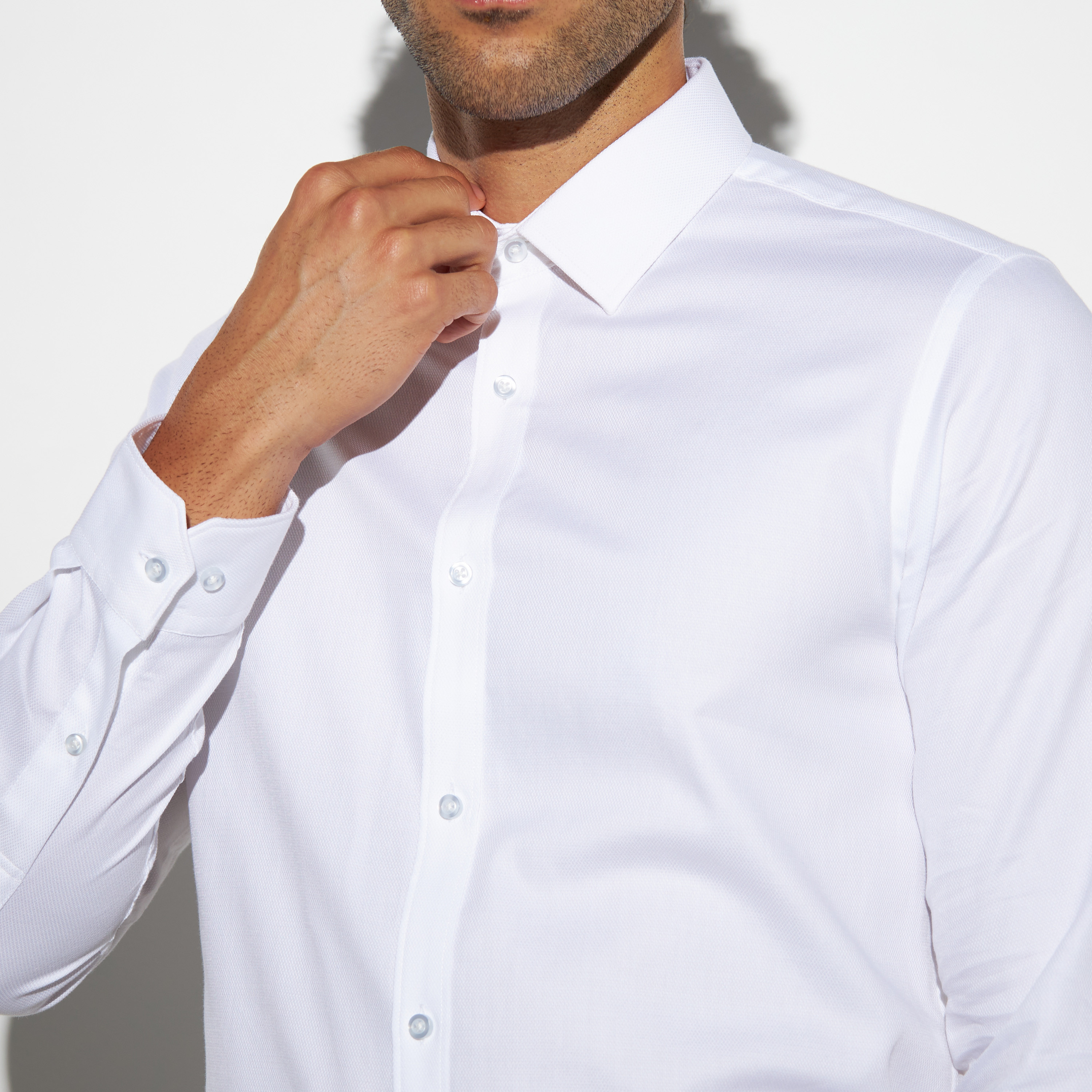 Solid Twill Shirt with Long Sleeves-men-clothing-shirts-image-4