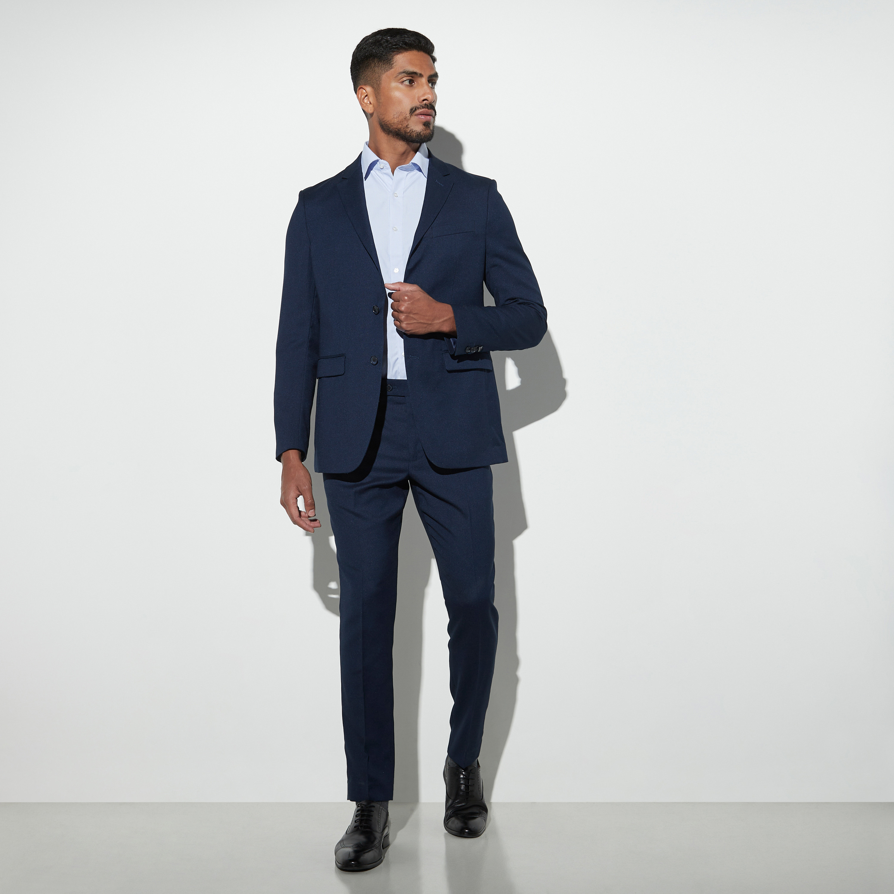 スーツ DOBBY MESH TAILORED JACKET + SLACKS Shop Textured Dobby Blazer with Notch Lapel and Flap Pockets