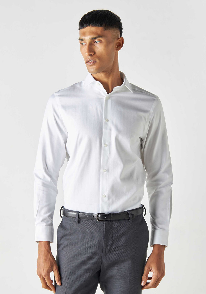Buy Textured Slim Fit Formal Shirt with Long Sleeves | Splash UAE