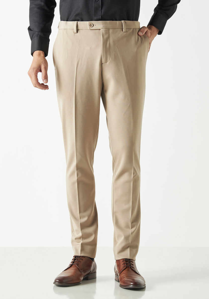 Buy Slim Fit Solid Flexi Waist Pants with Pockets | Splash UAE