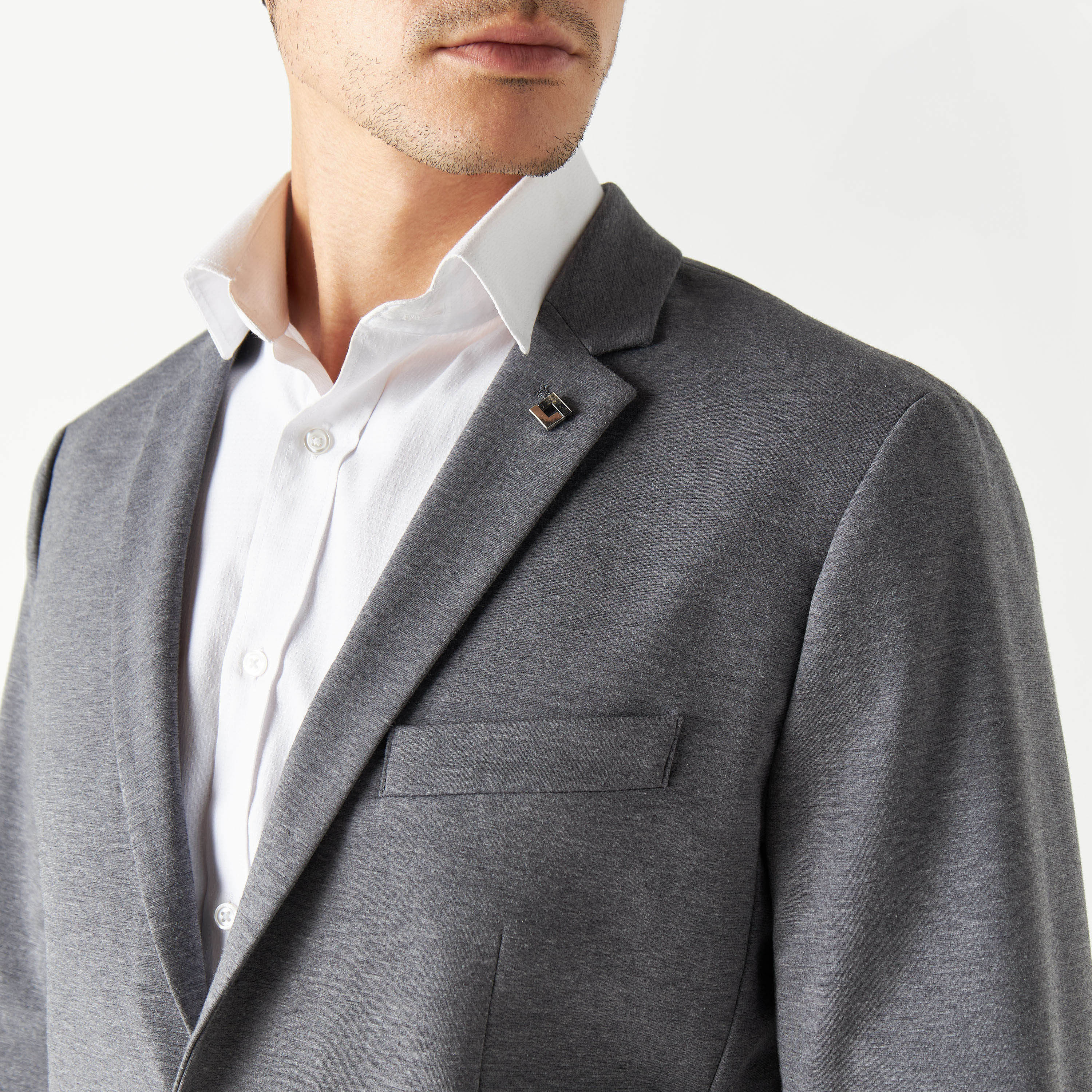 Shop Blazer with Notch Lapel and Pockets Online