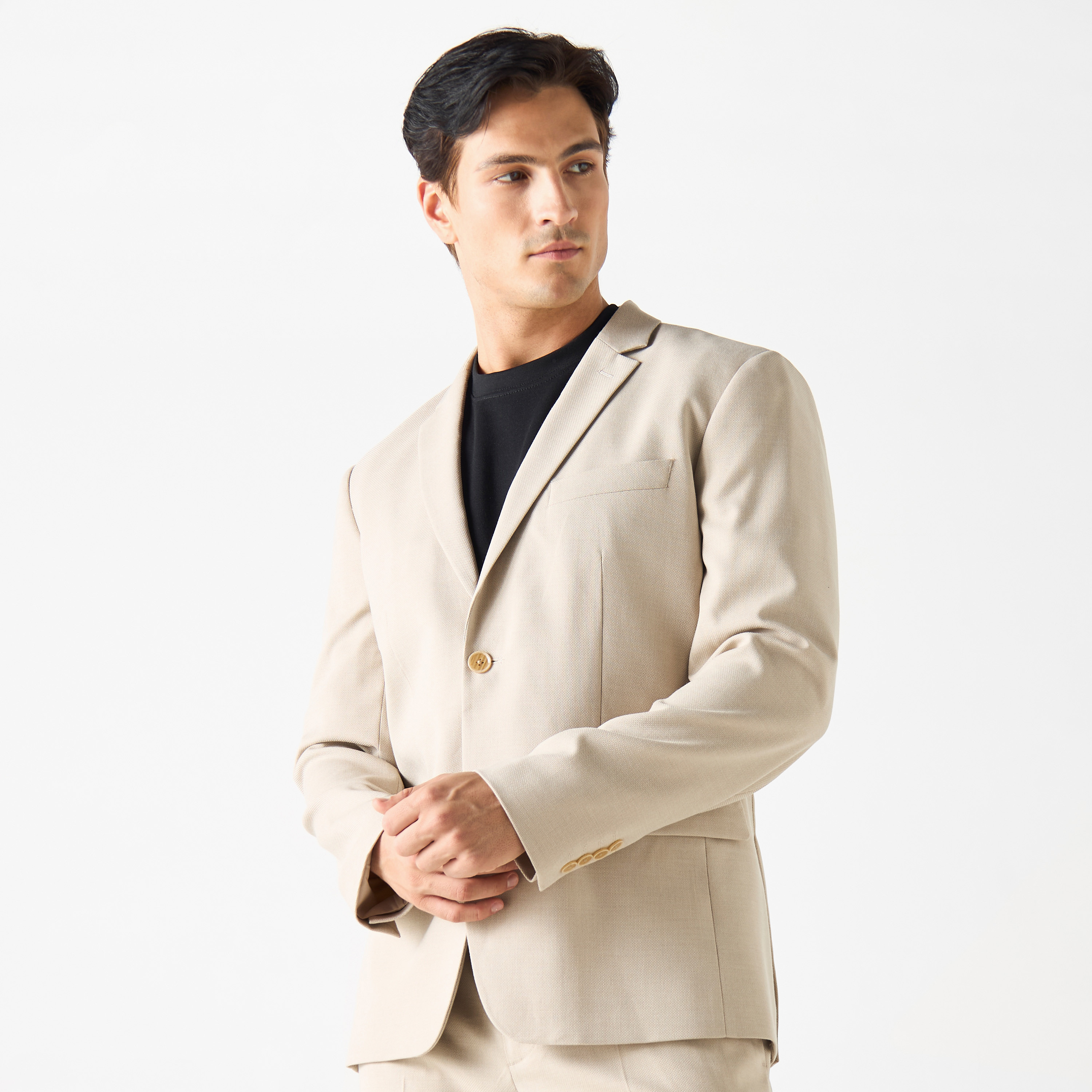 Textured Blazer with Notched Lapel and Long Sleeves-men-clothing-jacketsandblazers-blazers-image-9
