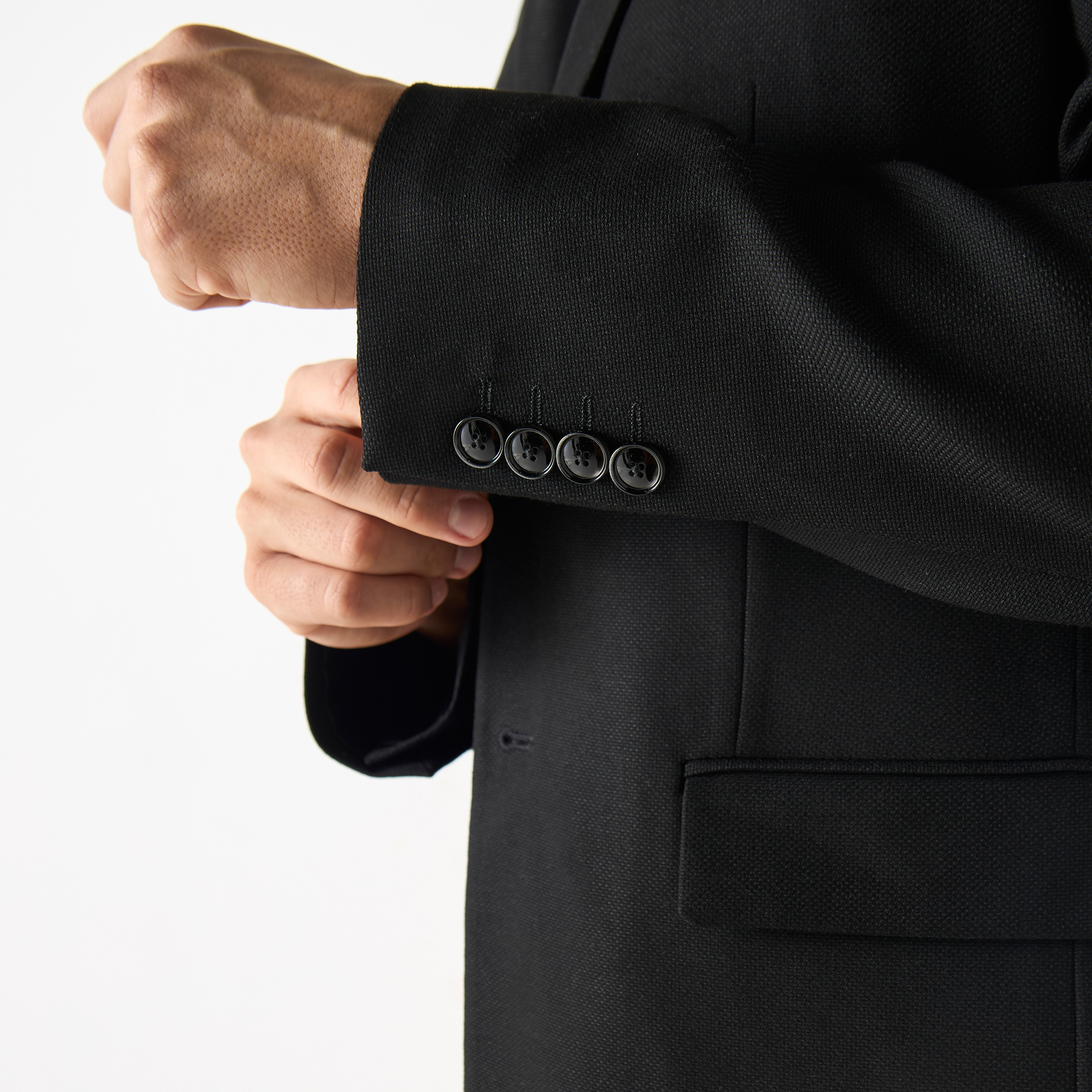 Textured Blazer with Notched Lapel and Long Sleeves-men-clothing-jacketsandblazers-blazers-image-4