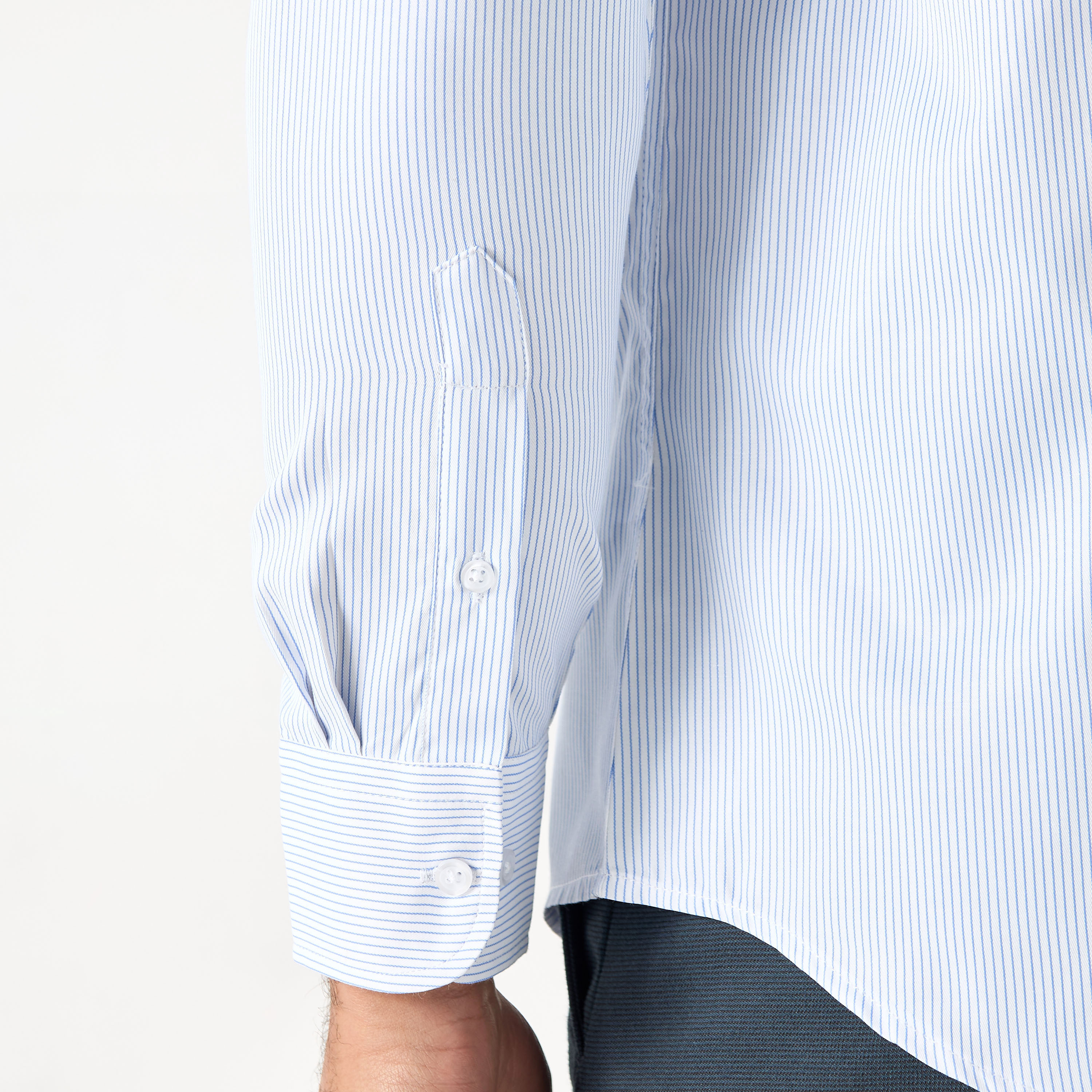 Striped Regular Fit Formal Shirt with Long Sleeves and Pocket-men-clothing-shirts-image-10
