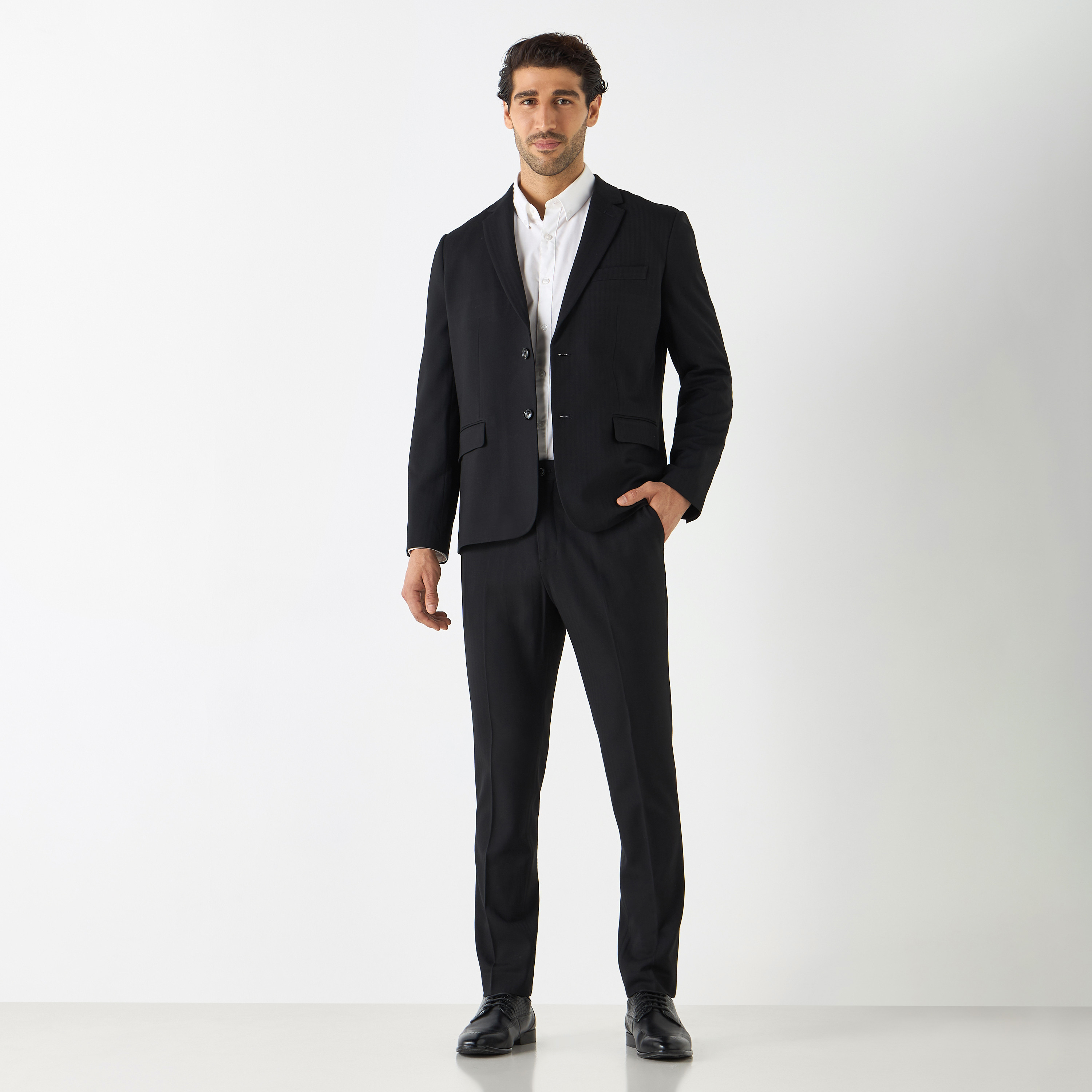 Slim Fit Formal Trousers with Pockets-men-clothing-bottoms-trousersandchinos-trousers-image-2