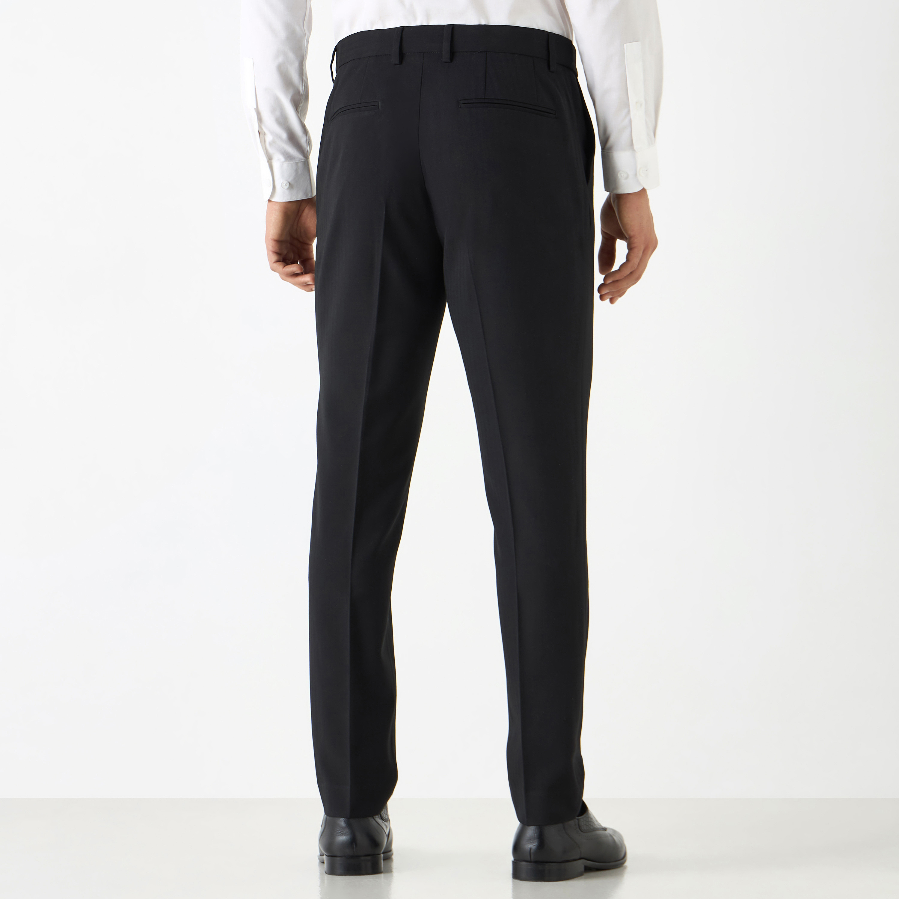 Slim Fit Formal Trousers with Pockets-men-clothing-bottoms-trousersandchinos-trousers-image-3