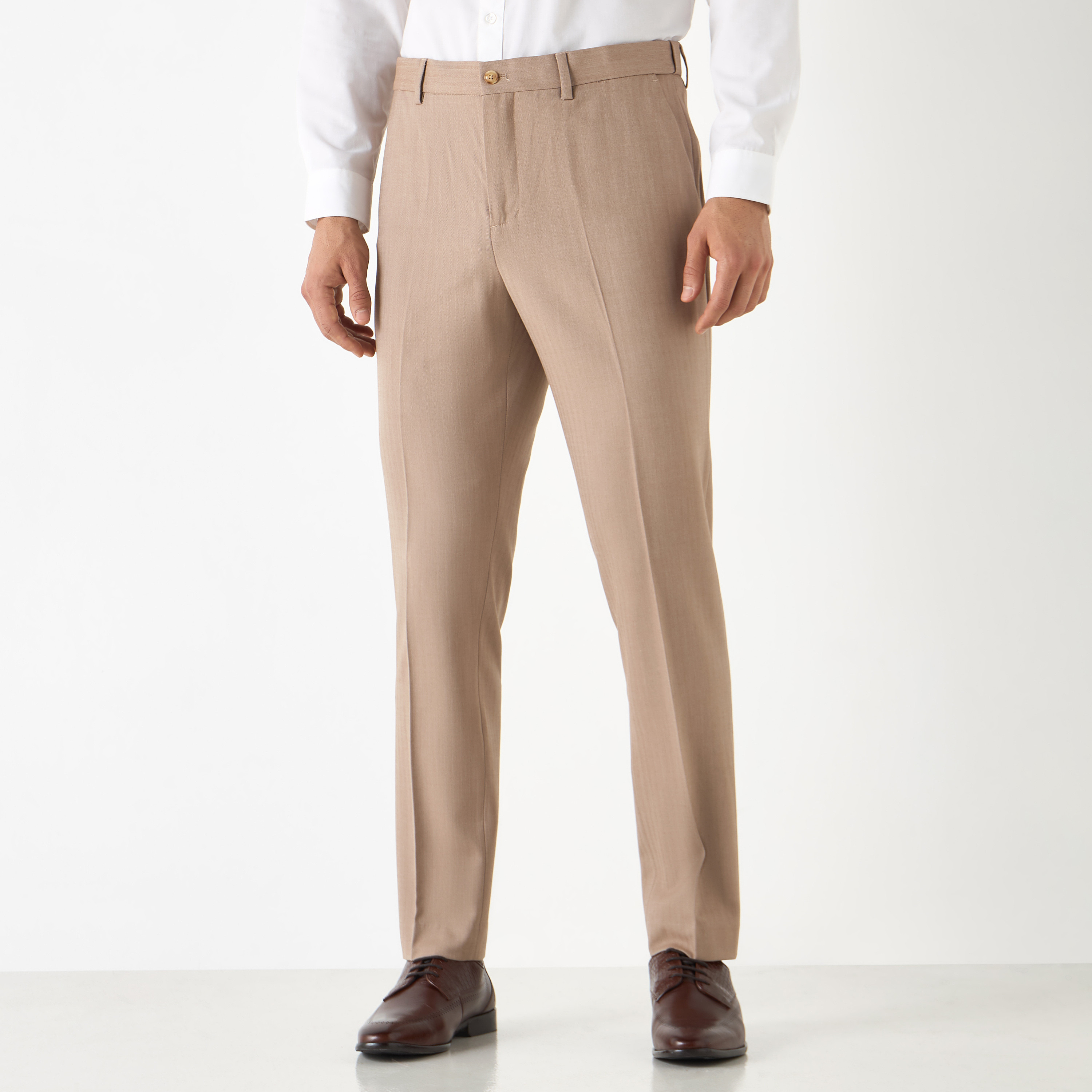Slim Fit Formal Trousers with Pockets-men-clothing-bottoms-trousersandchinos-trousers-image-5