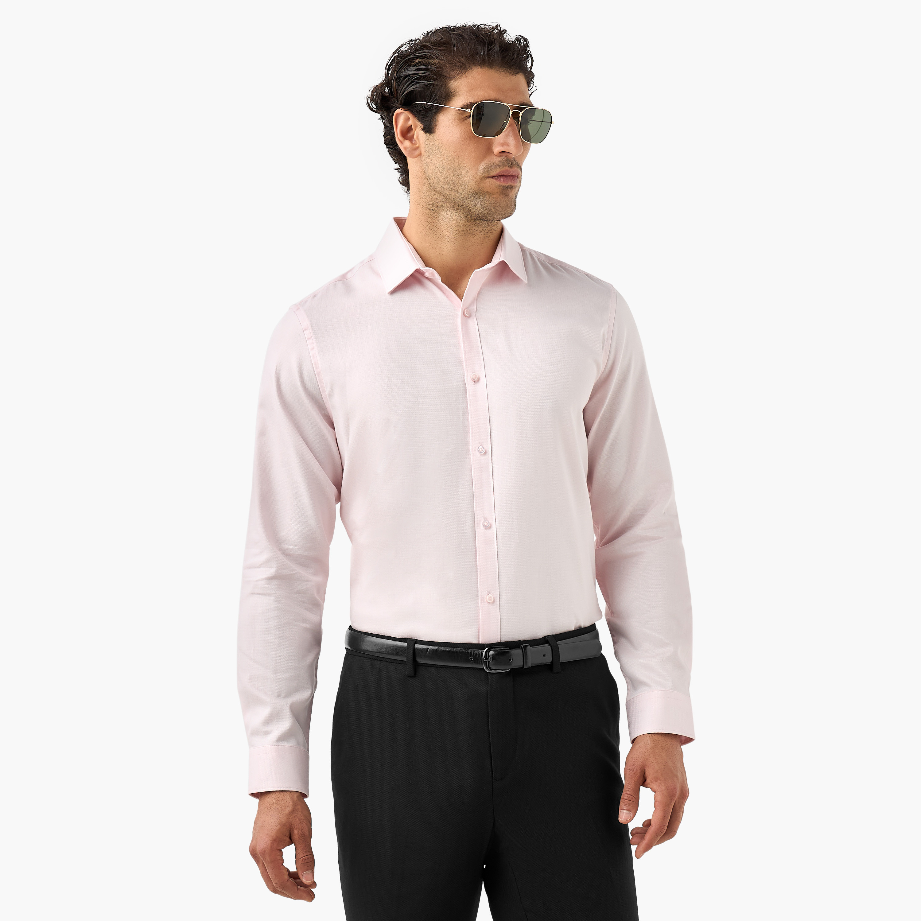 Regular Fit Shirt with Collar and Long Sleeves-men-clothing-shirts-image-7