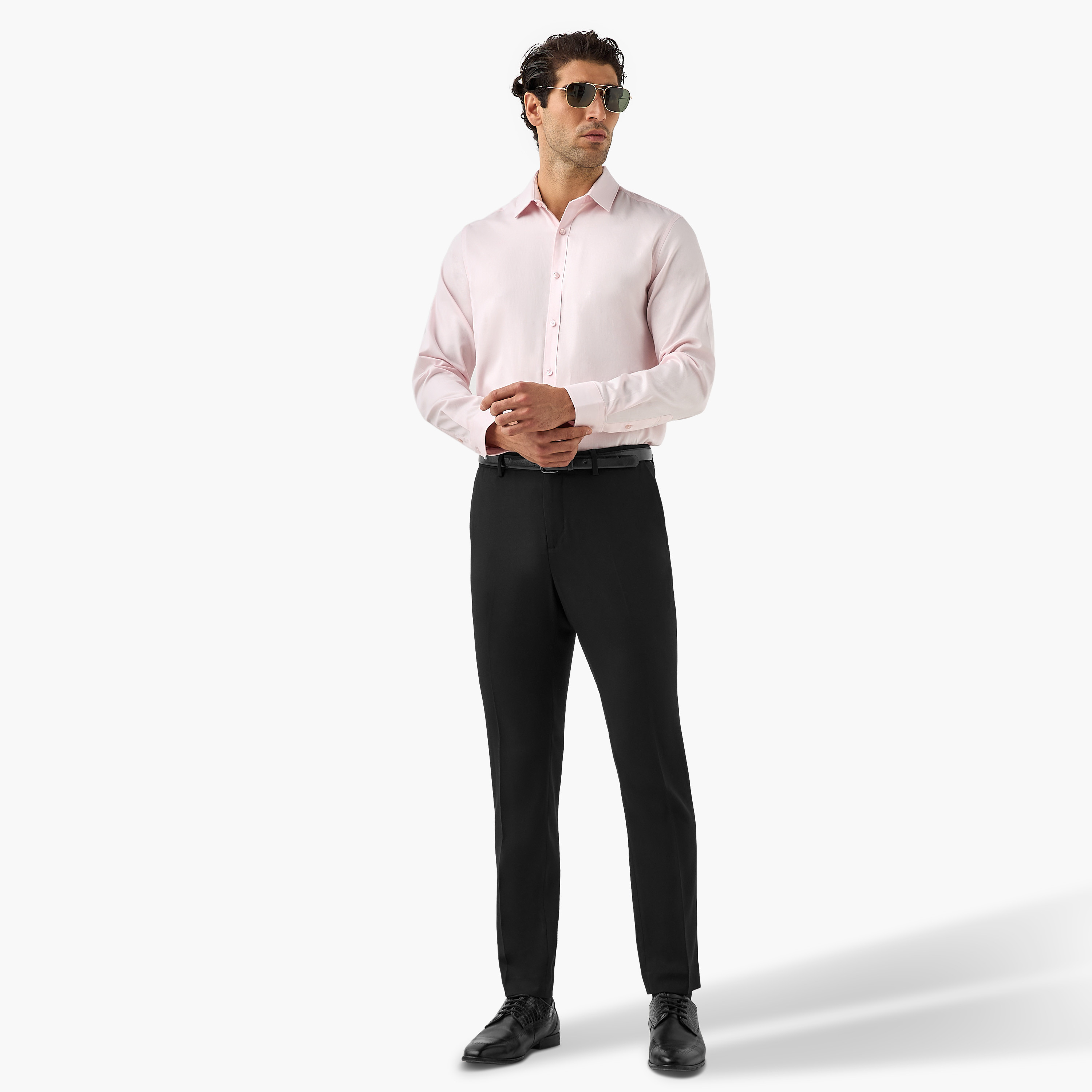 Regular Fit Shirt with Collar and Long Sleeves-men-clothing-shirts-image-8