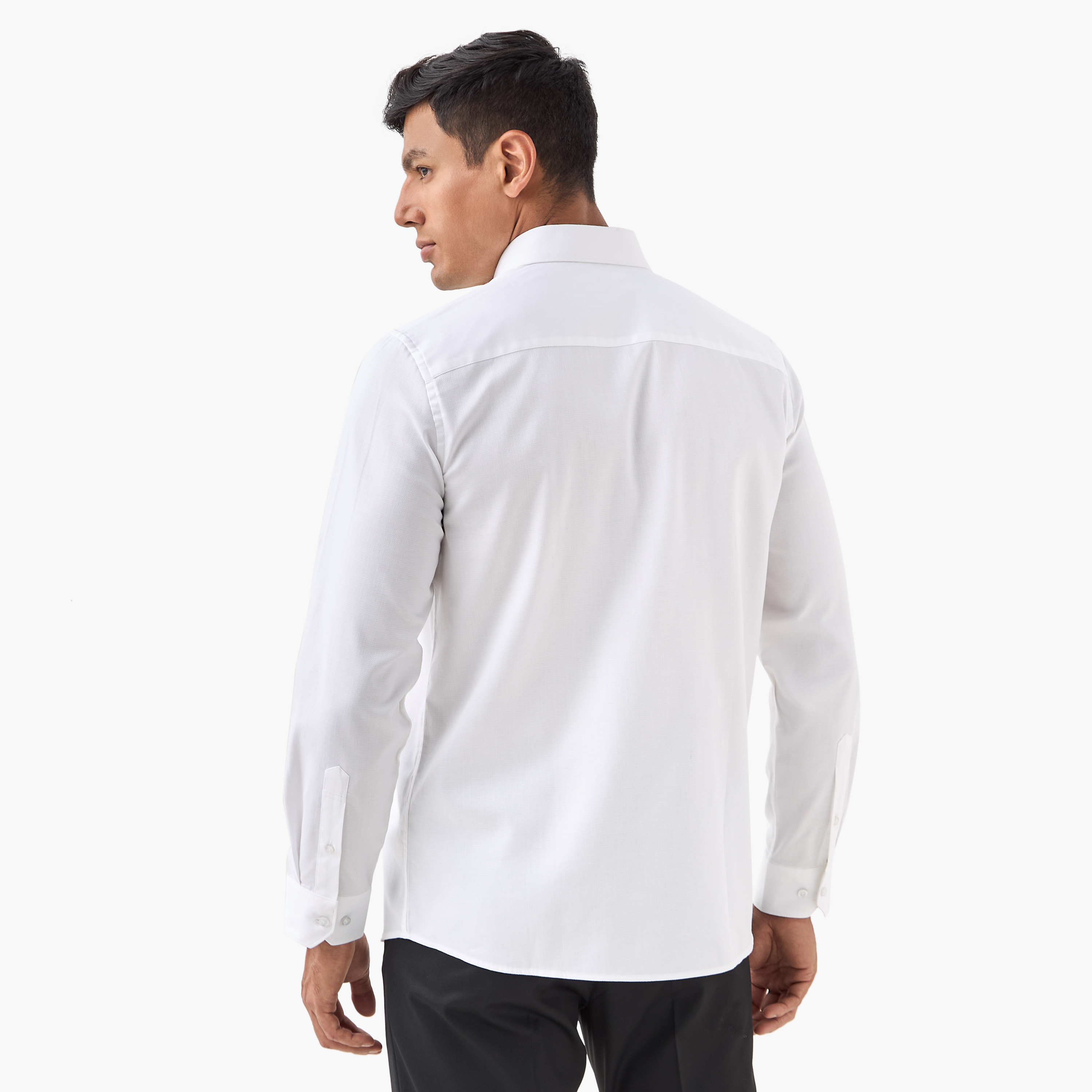 Regular Fit Shirt with Collar and Long Sleeves-men-clothing-shirts-image-3