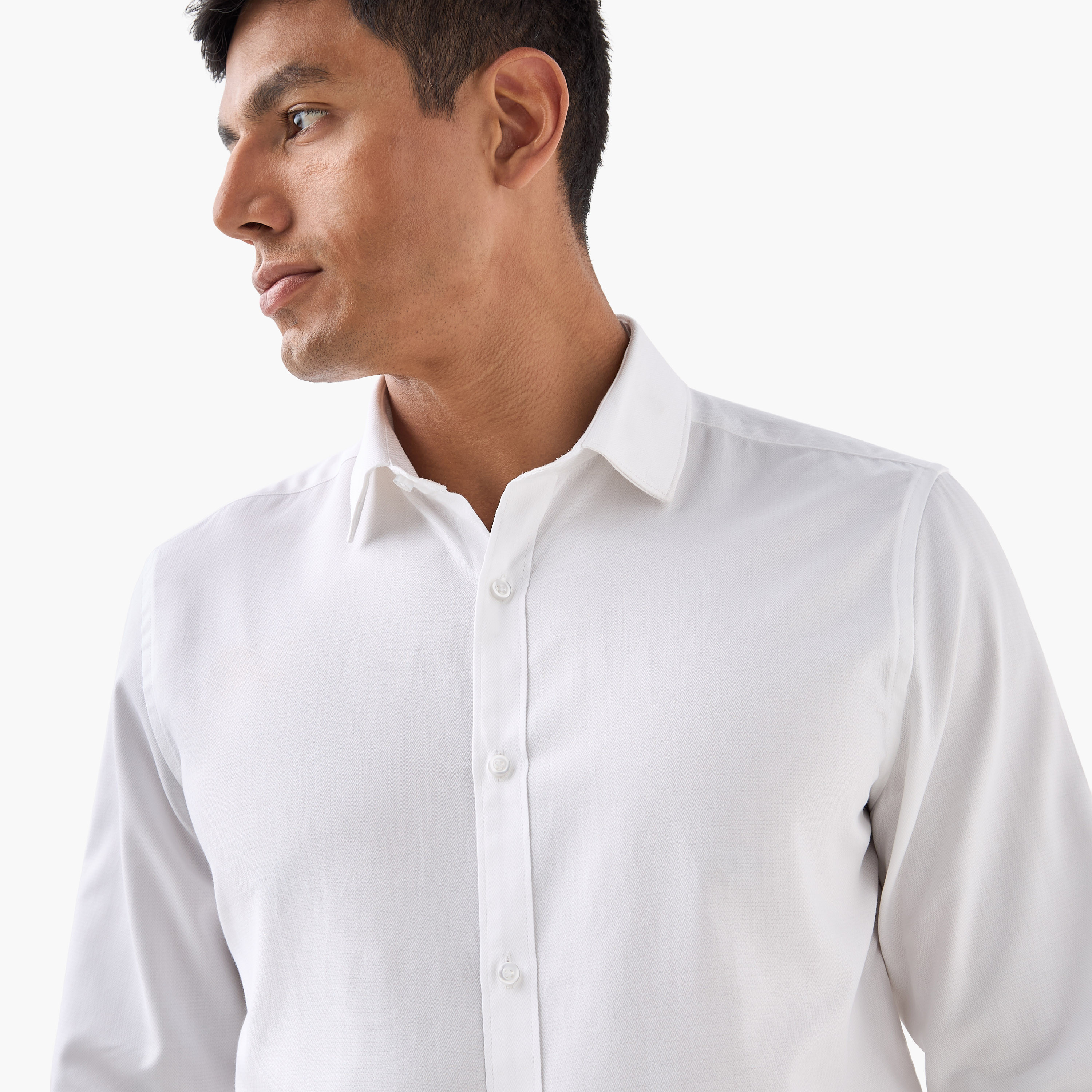 Regular Fit Shirt with Collar and Long Sleeves-men-clothing-shirts-image-4