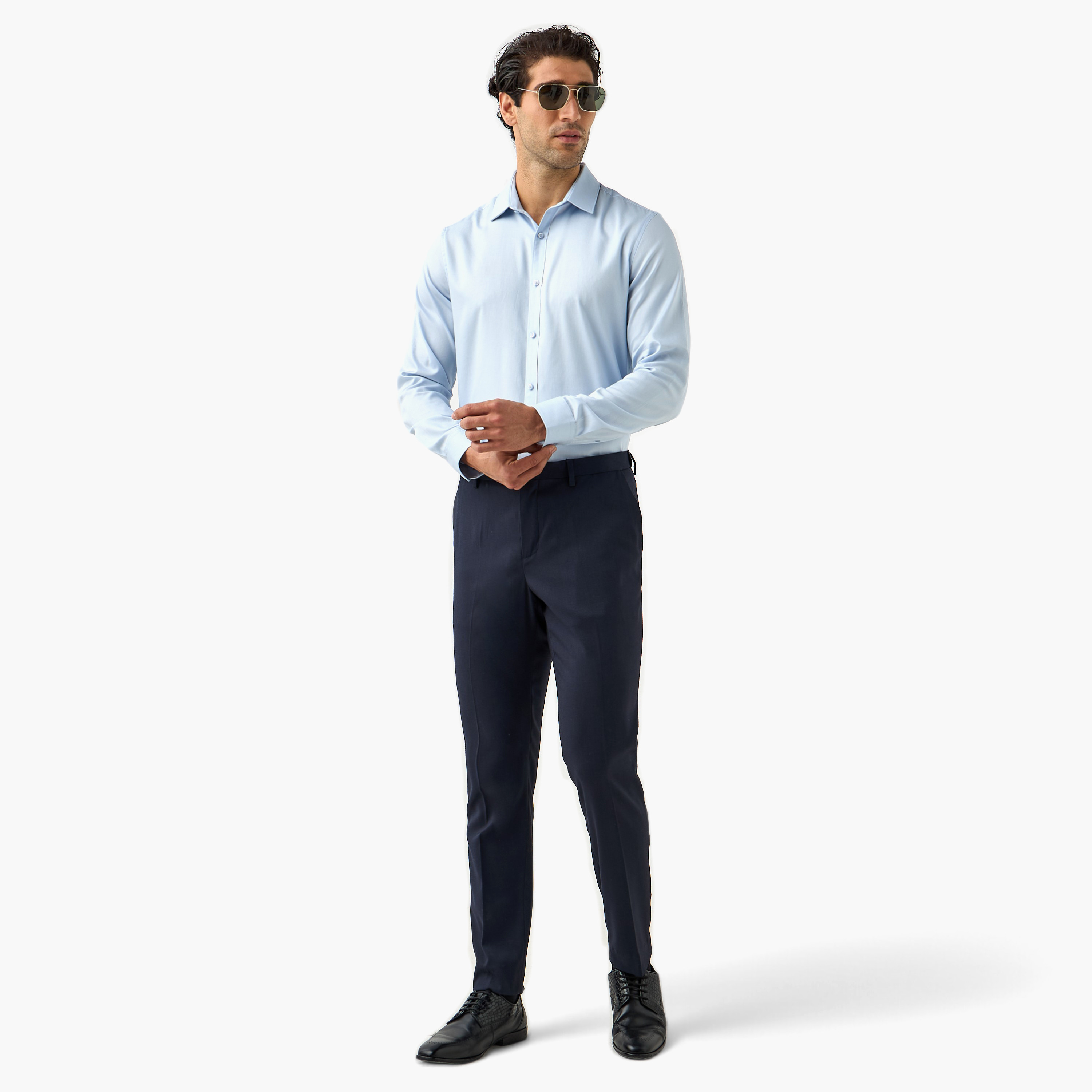 Regular Fit Shirt with Collar and Long Sleeves-men-clothing-shirts-image-14