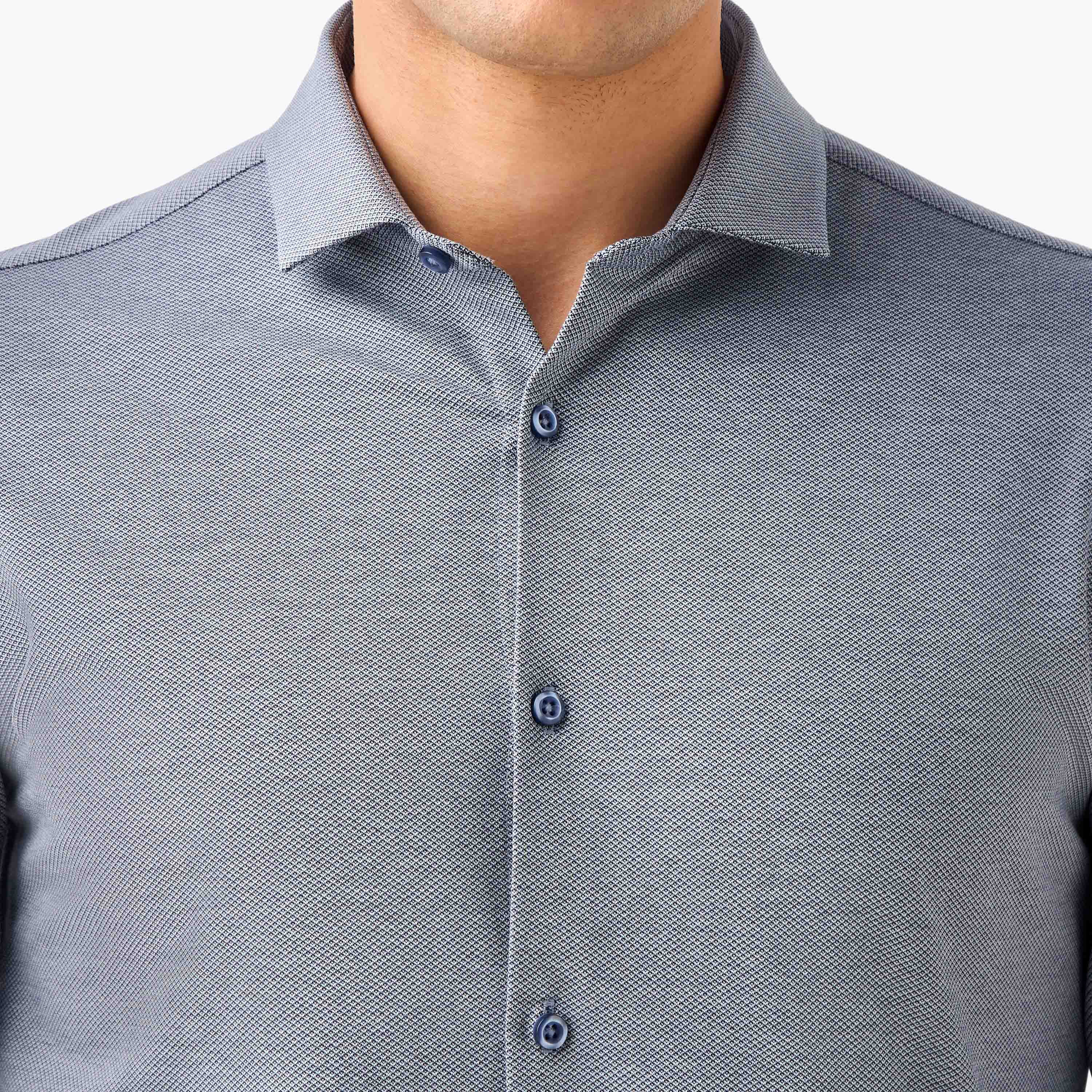 Slim Fit Textured Shirt with Collar and Long Sleeves-men-clothing-shirts-image-4