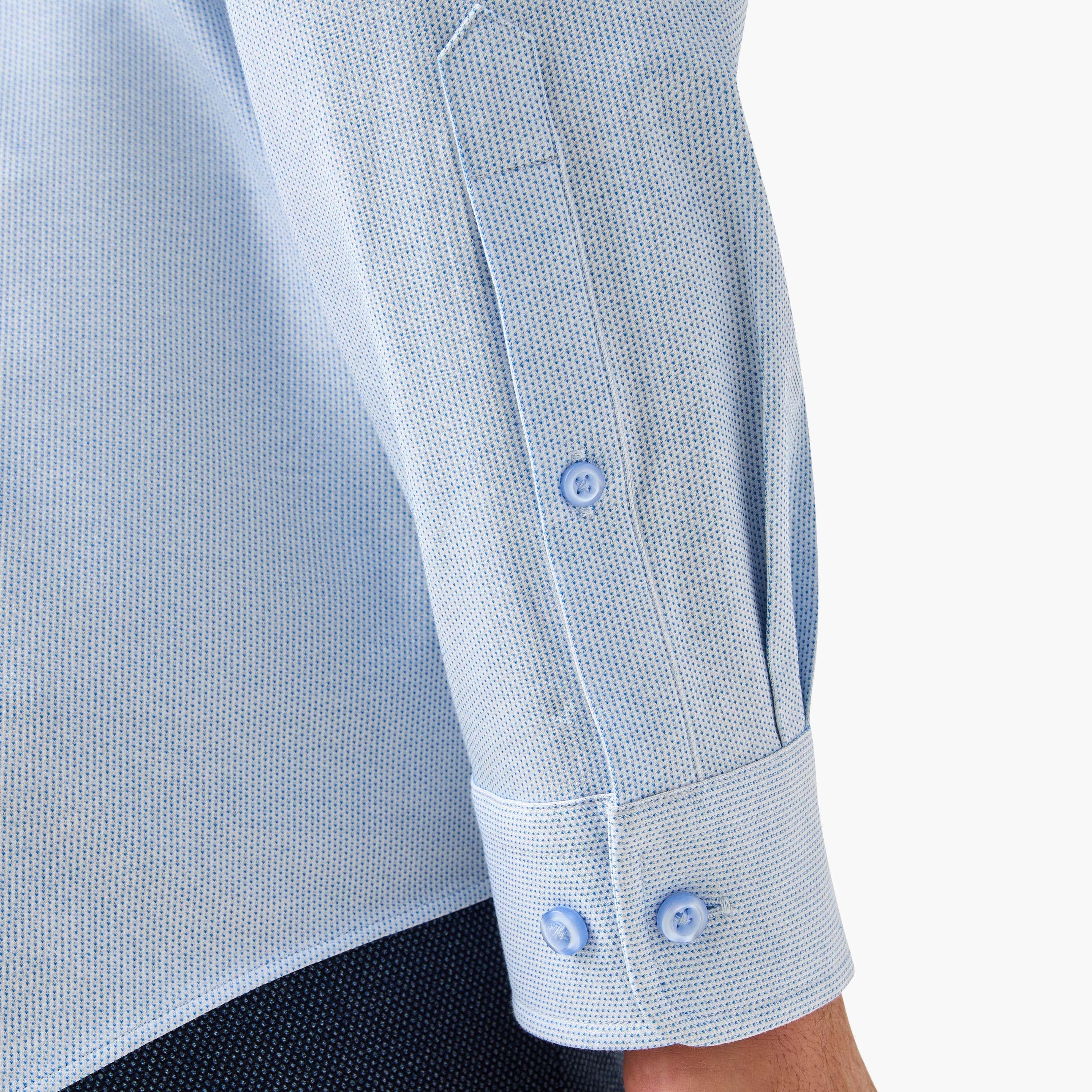 Slim Fit Textured Shirt with Collar and Long Sleeves-men-clothing-shirts-image-4