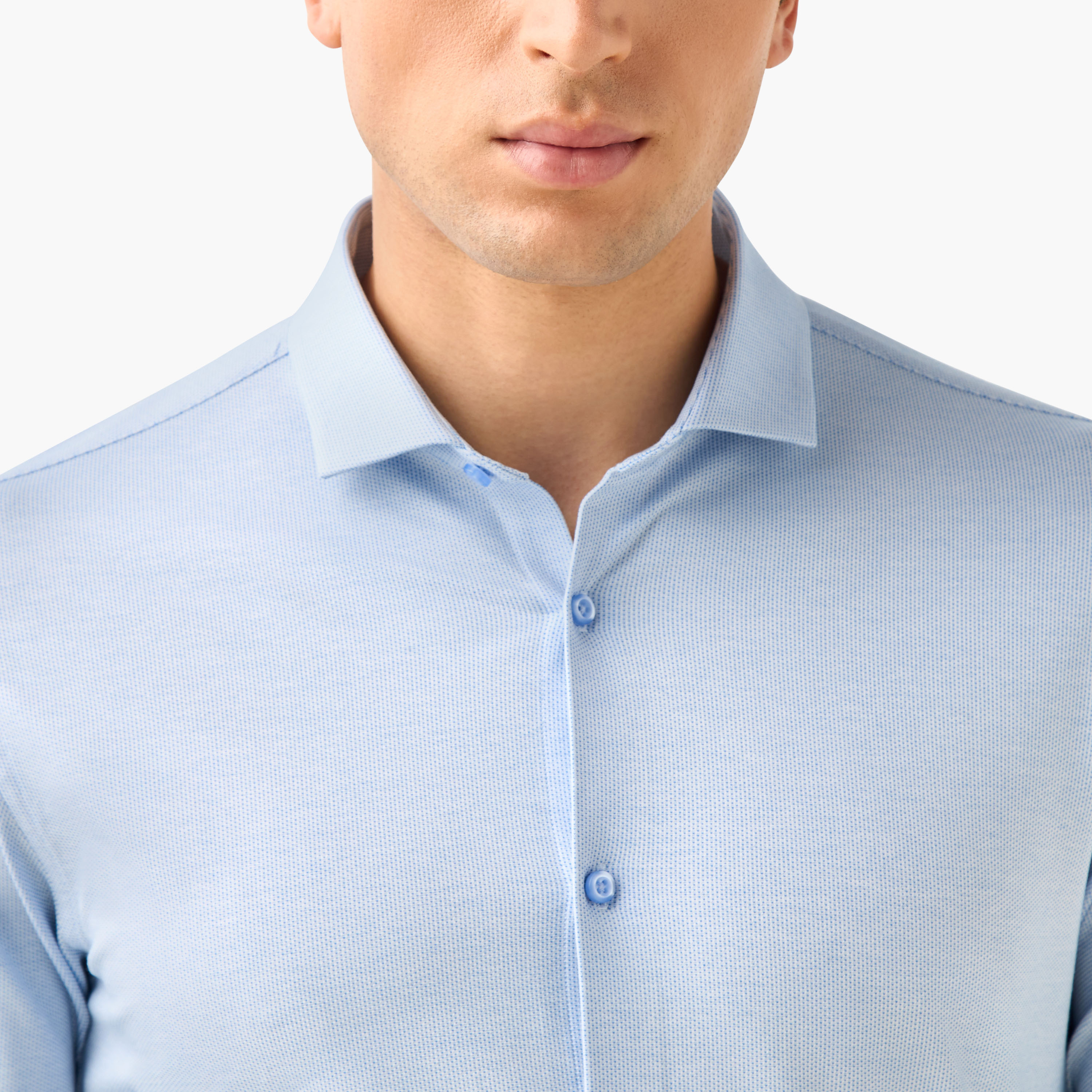 Slim Fit Textured Shirt with Collar and Long Sleeves-men-clothing-shirts-image-5