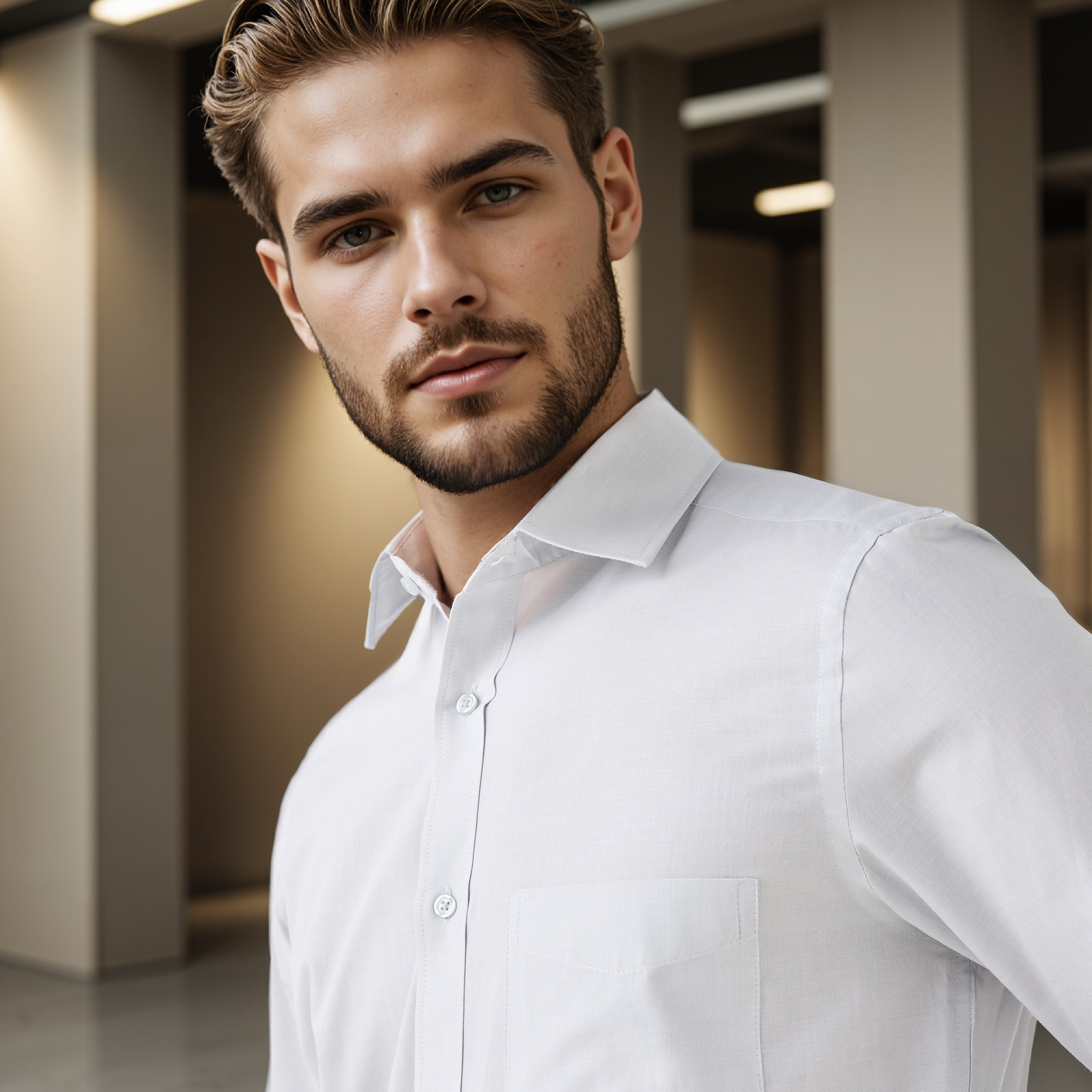 Regular Fit Checked Collared Shirt with Chest Pocket-men-clothing-shirts-image-4
