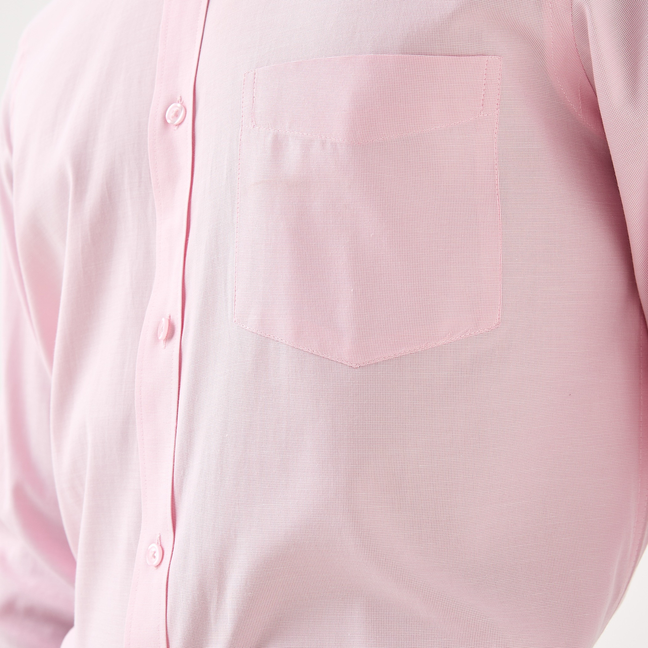 قميص كاروهات بقصة عادية وياقة وجيب على الصدر-men-clothing-shirts-image-6