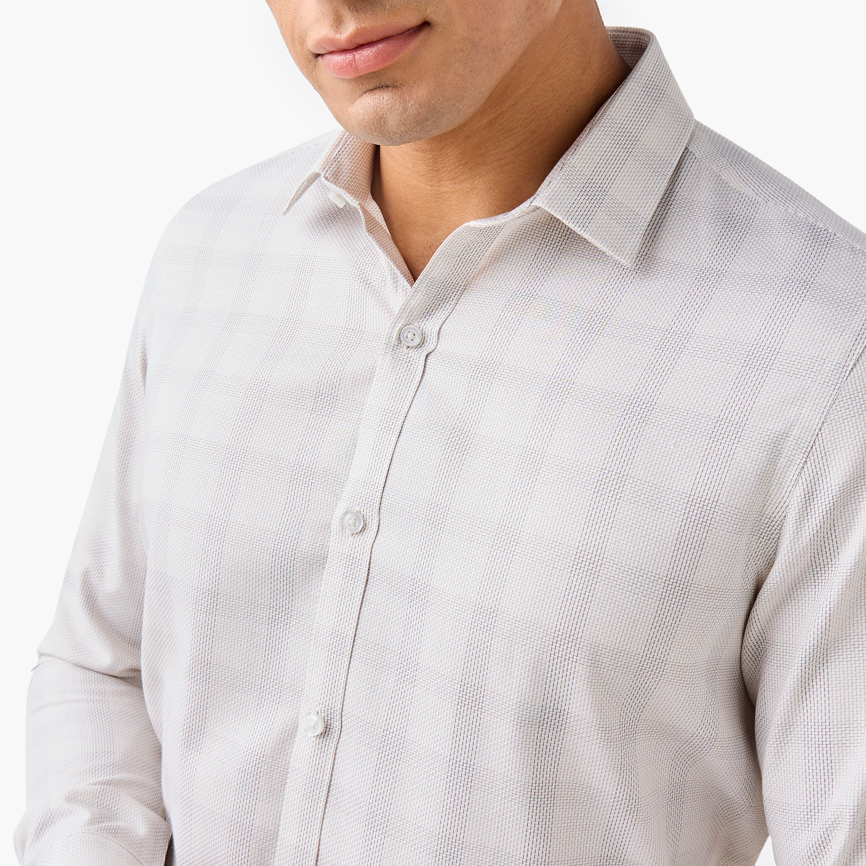 قميص كاروهات بقصة عادية وياقة عادية-men-clothing-shirts-image-4