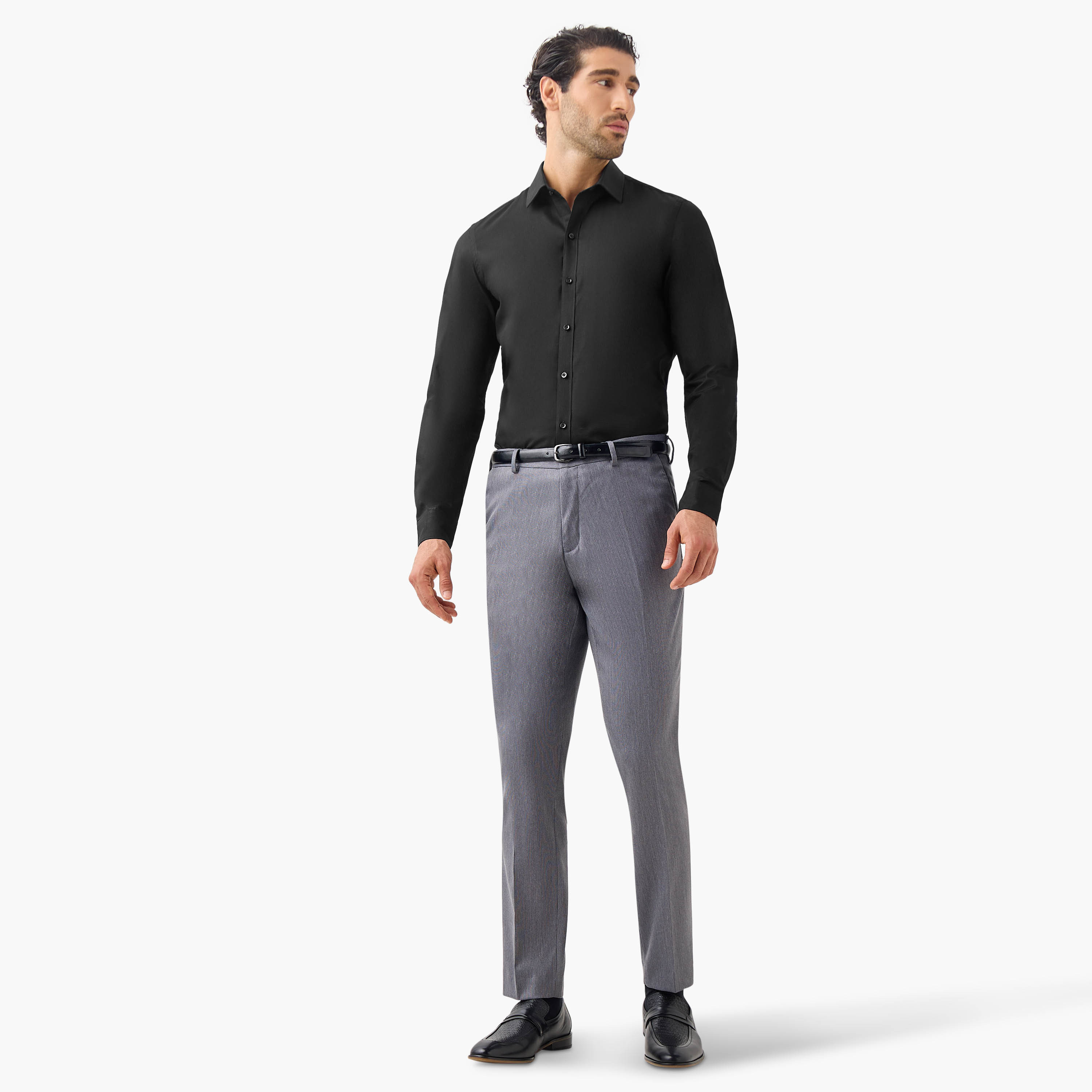 Regular Fit Textured Shirt with Long Sleeves-men-clothing-shirts-image-2
