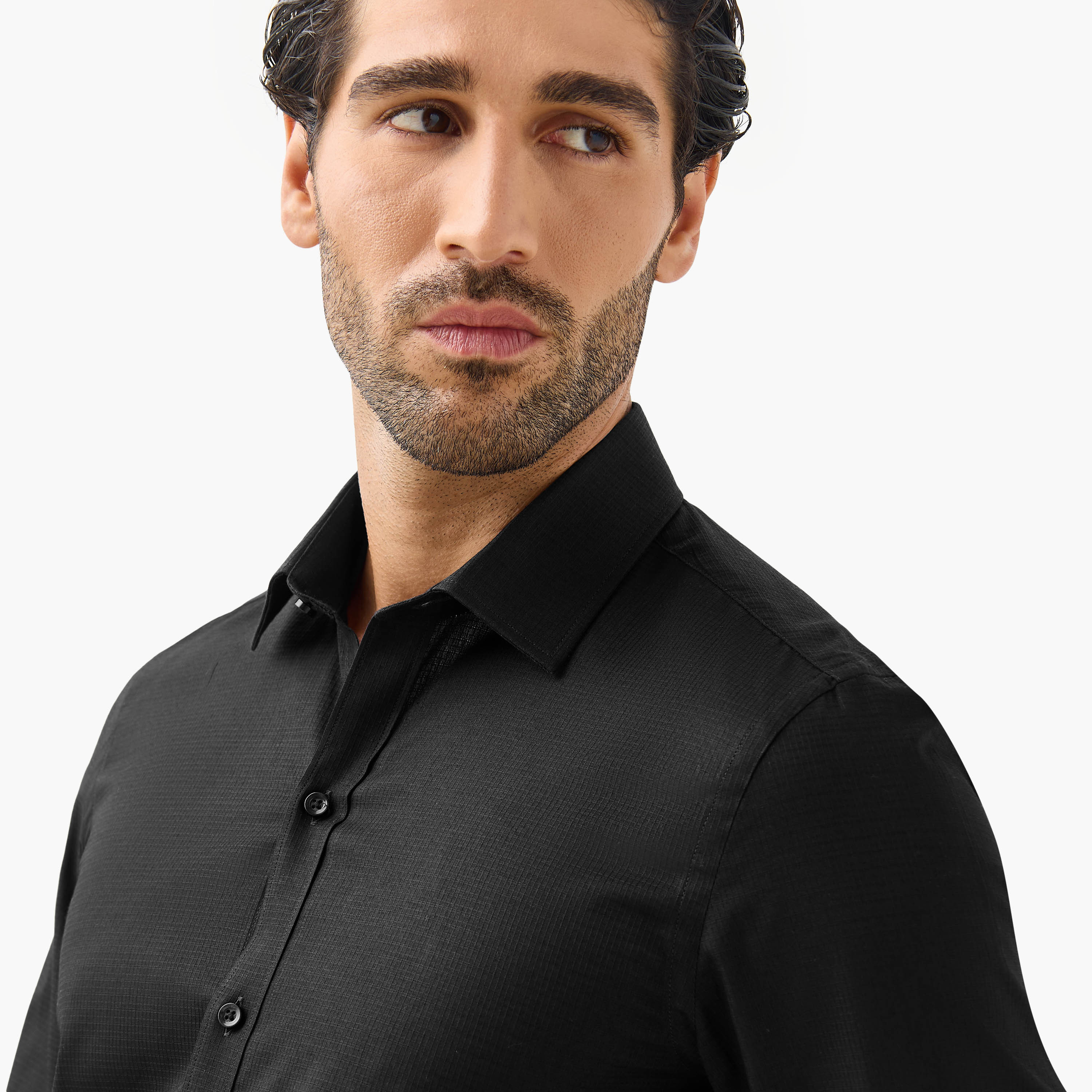 Regular Fit Textured Shirt with Long Sleeves-men-clothing-shirts-image-4